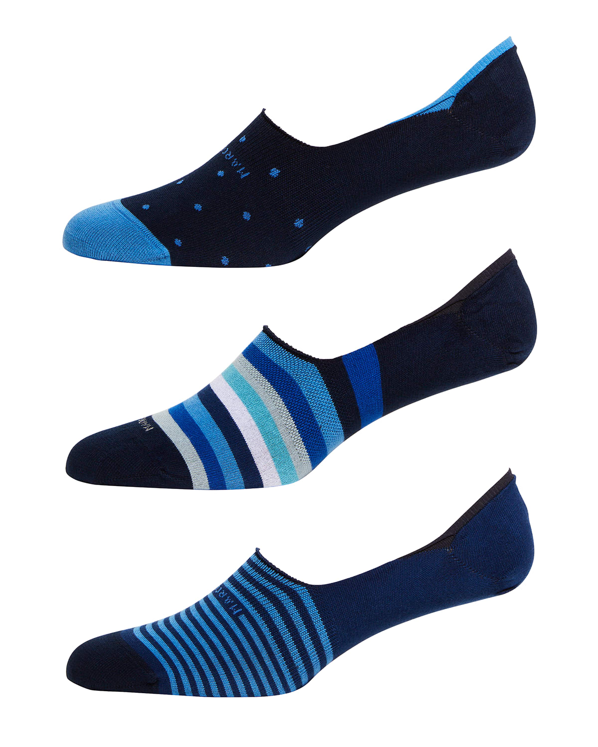 Shop Marcoliani Men's 3-pack Invisible Socks In Grey Multi