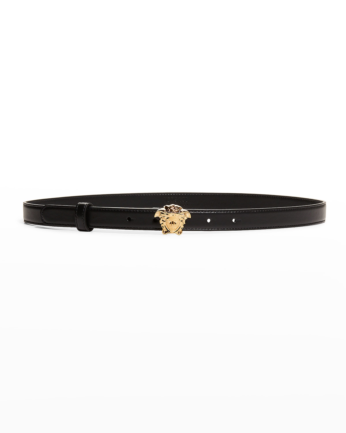 Versace La Medusa 20mm Leather Belt In Black