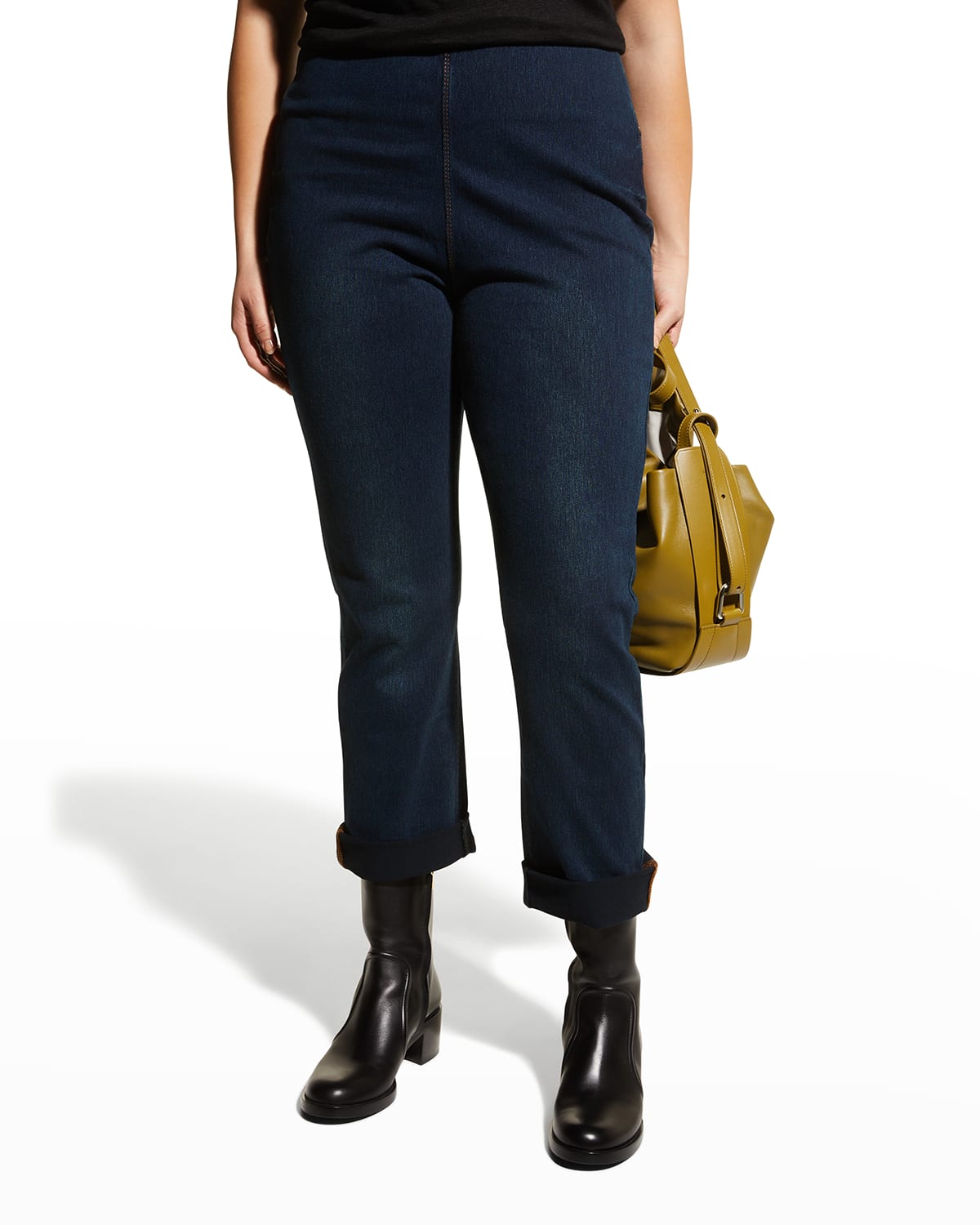 Lyssé Plus Size Stretch Cotton Boyfriend Jeans In Indigo