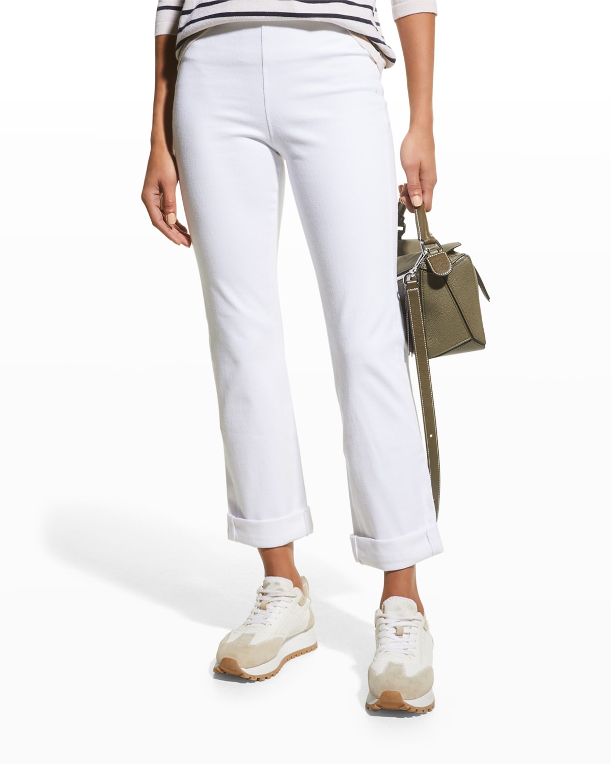 Lyssé Boyfriend High Rise Denim Leggings In White