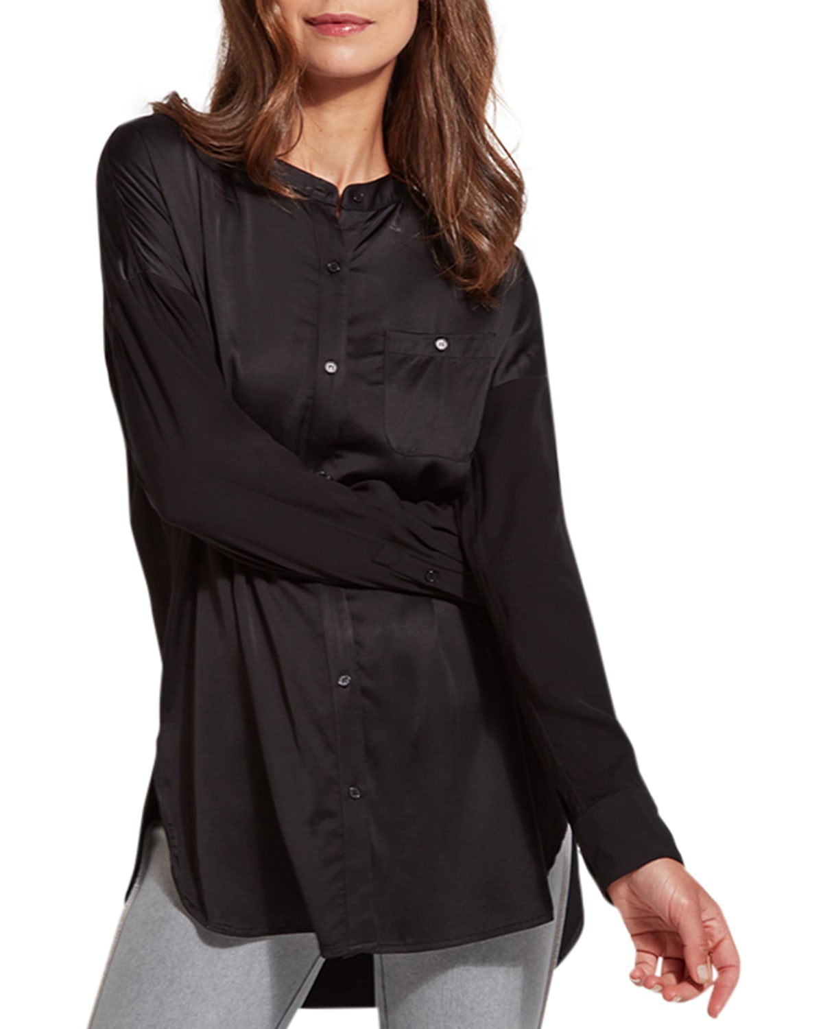 Lyssé Lysse The Eco Satin Shirt In Black
