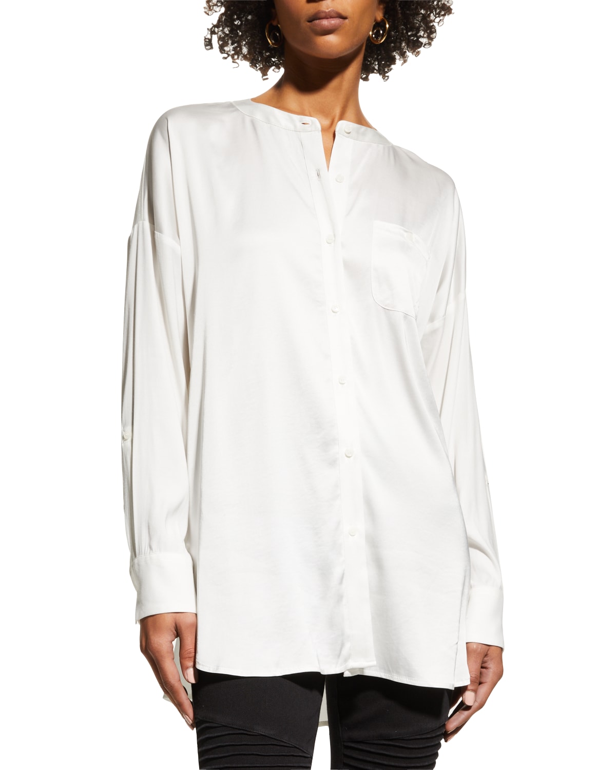 Lyssé Lysse The Eco Satin Shirt In Off White