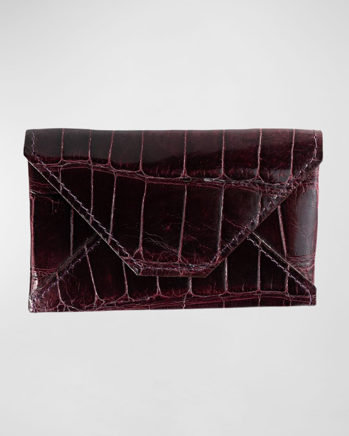 Shop Abas Men's Personalized Alligator Leather Card Case In Burgundy