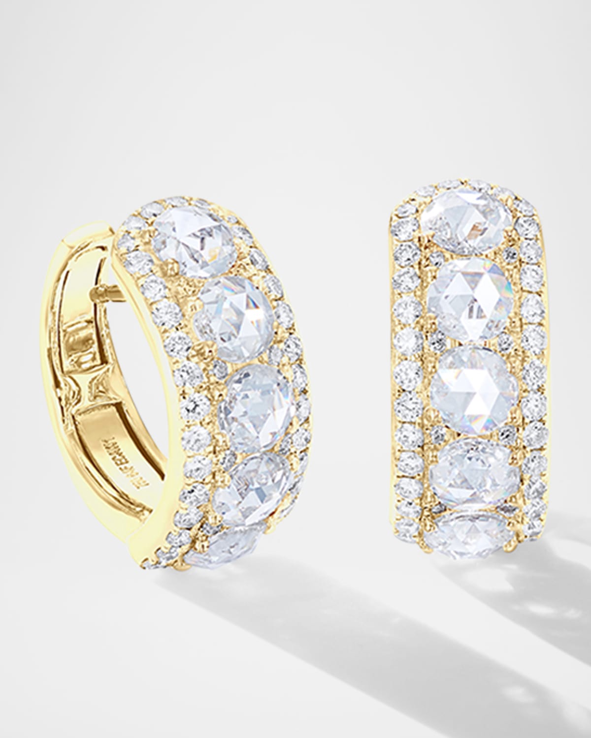 18K Yellow Gold Linear Diamond Earrings 1.65tcw