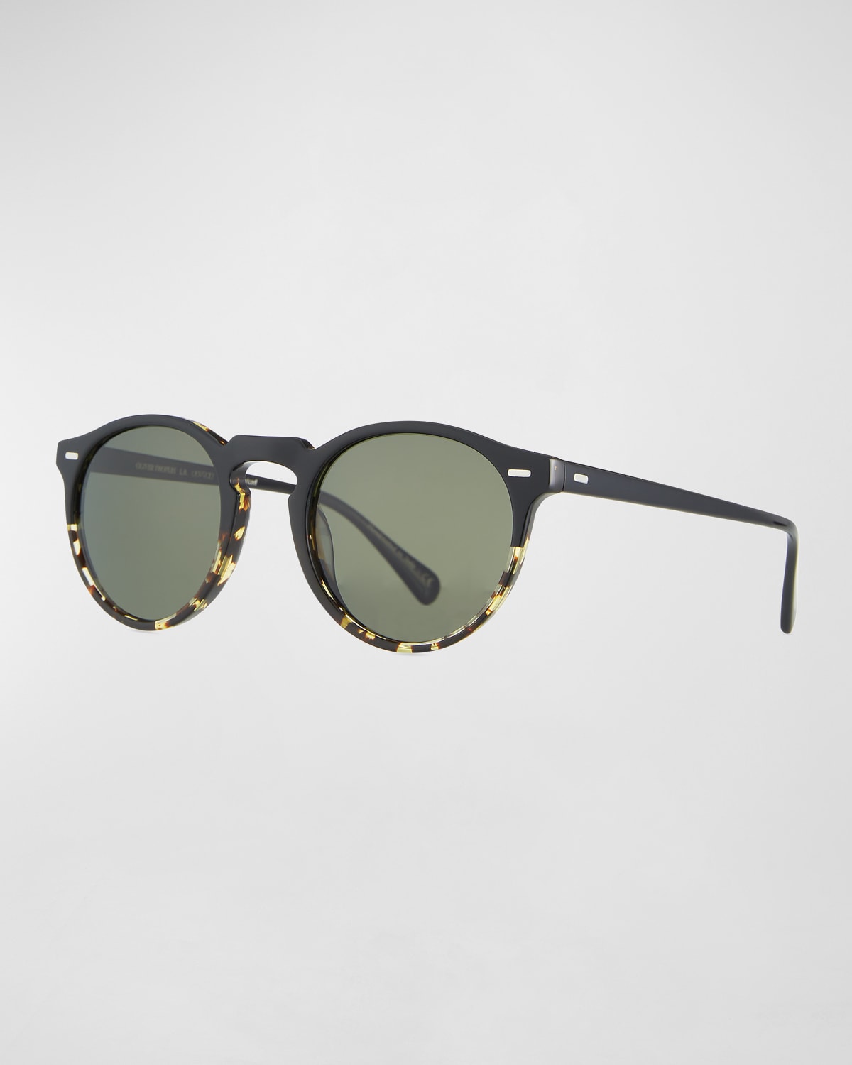 Oliver Peoples Men's Gregory Peck Polarized Round Sunglasses In Black