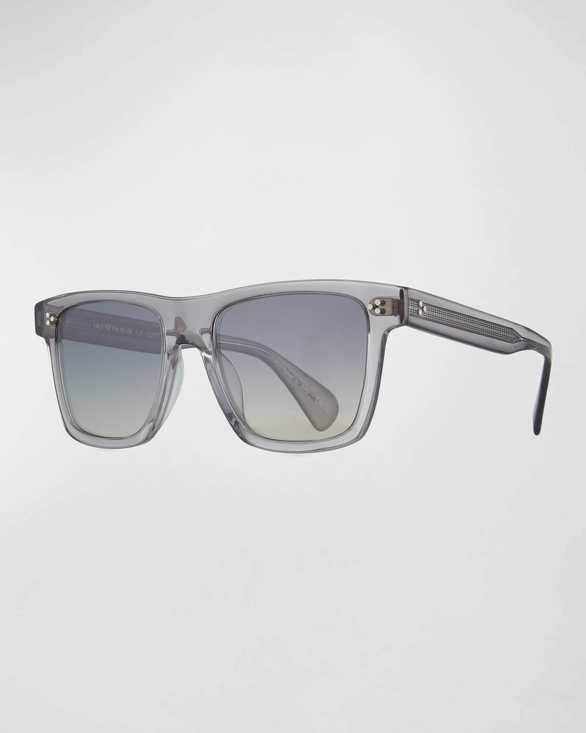 Shop Oliver Peoples Men's Casian Gradient-lens Rectangle Sunglasses In Grey