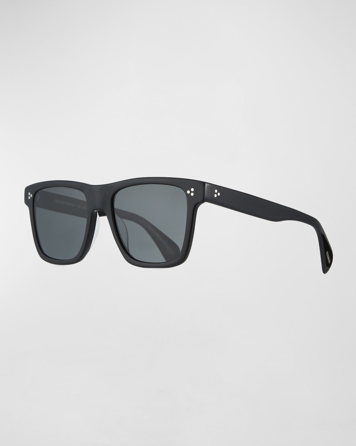 Shop Oliver Peoples Men's Casian Acetate Rectangle Sunglasses In Black