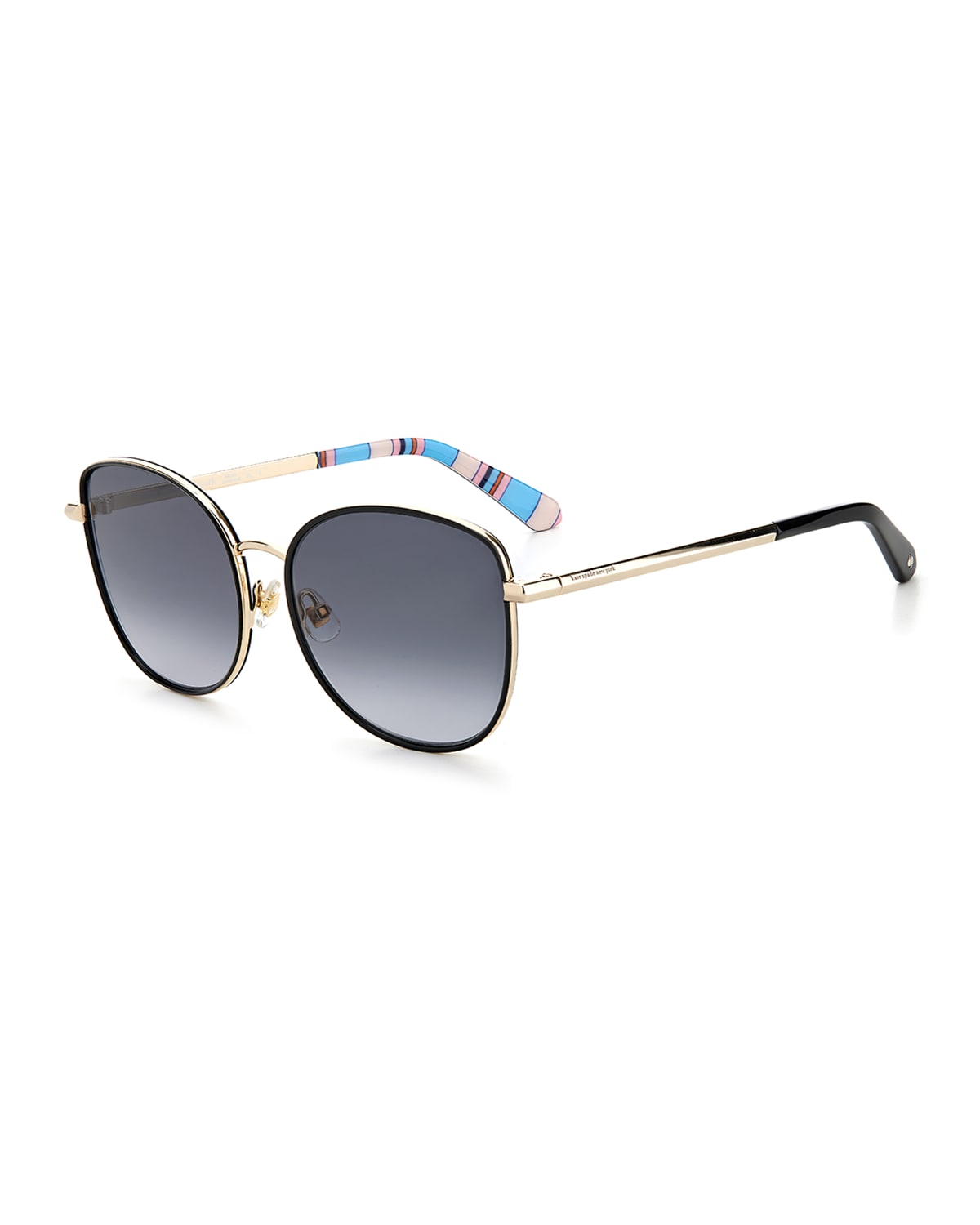 Kate Spade Maryam 56mm Gradient Polarized Cat Eye Sunglasses In Black / Gold