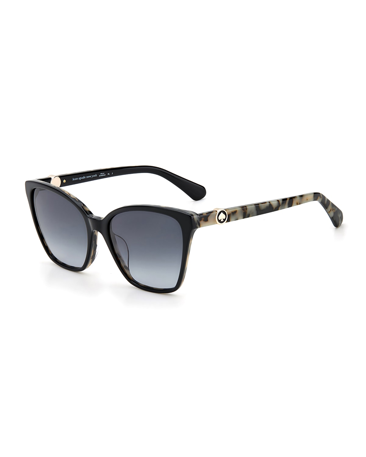 Kate Spade Amiyah 56mm Gradient Polarized Cat Eye Sunglasses In Black / White