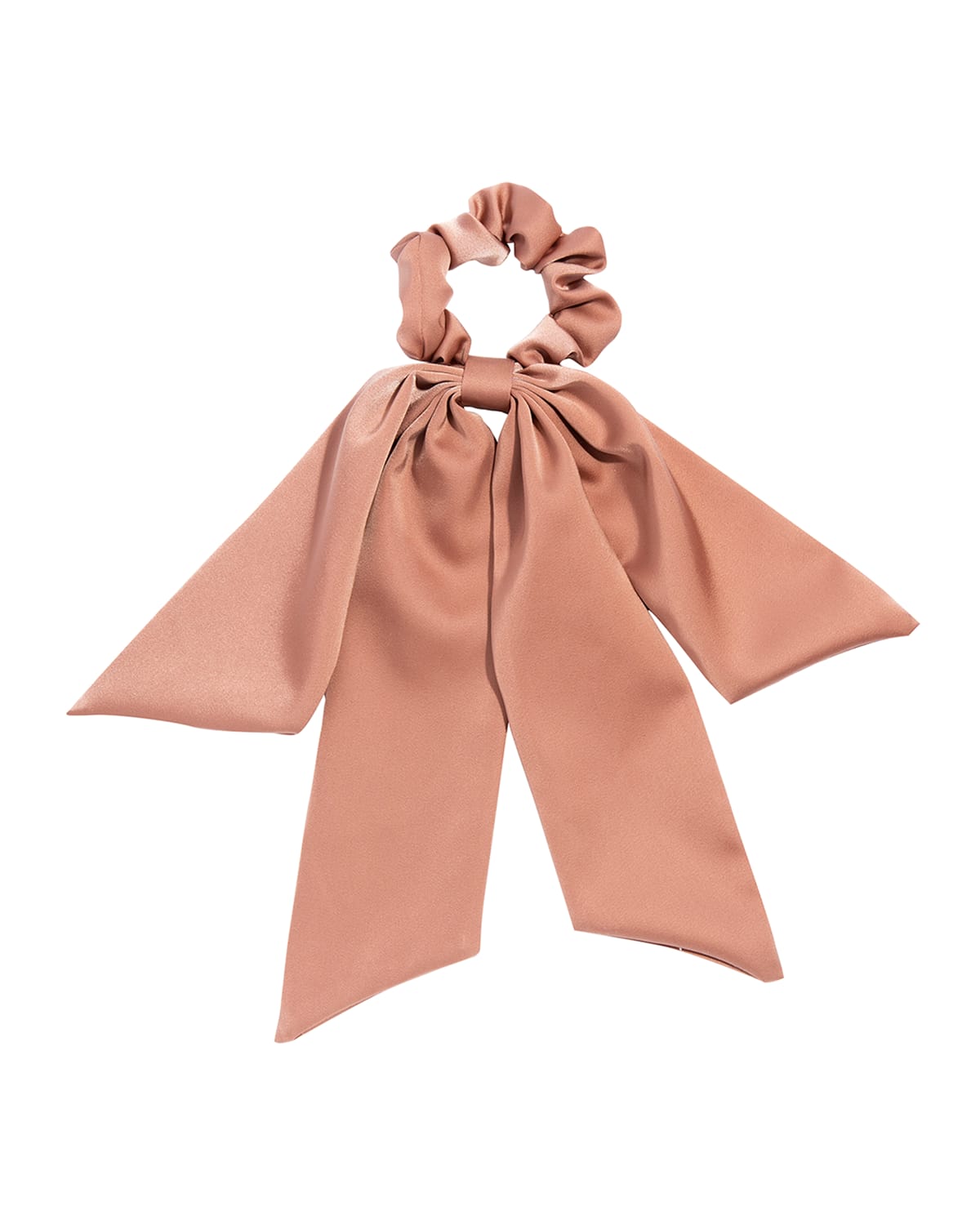 L Erickson Playa Bow Satin Scrunchie Ponytail Holder In Cocoa