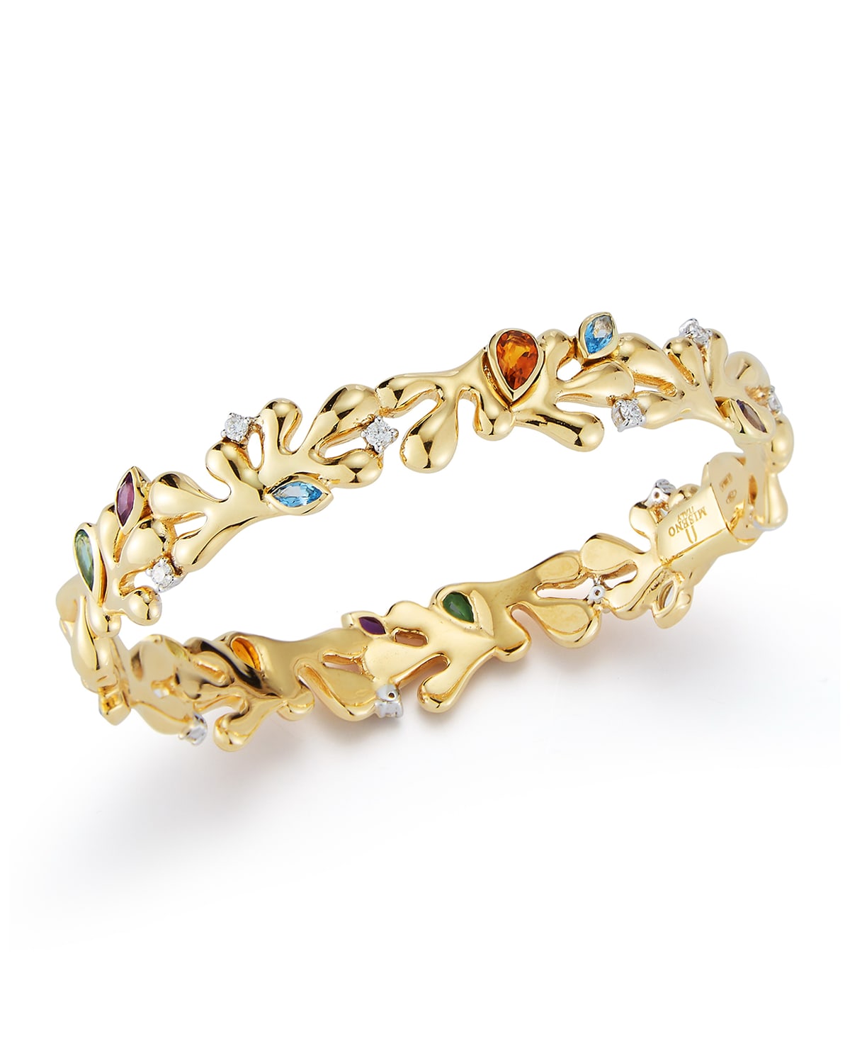 Sea Leaf 18k Yellow Gold Semiprecious Stone Bracelet