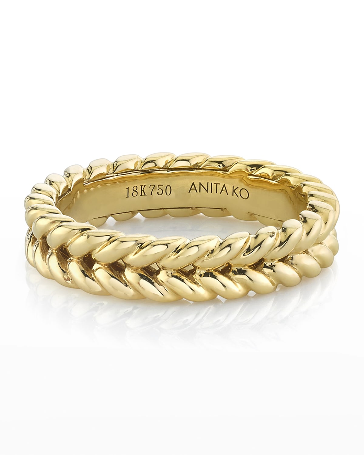 18K Yellow Gold Braided Ring, Size 4
