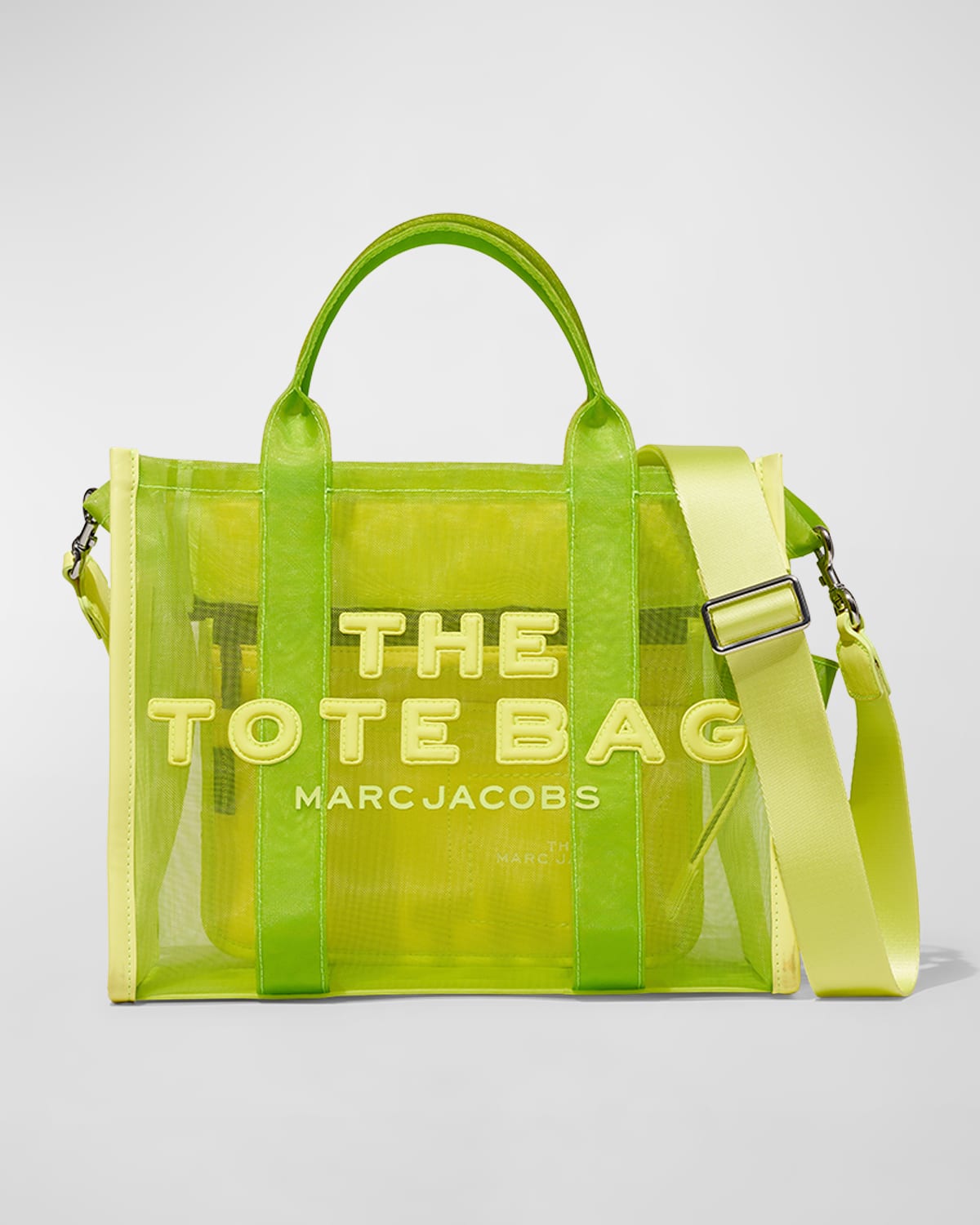The Marc Jacobs The Mesh Small Traveler Tote Bag In Bright Green