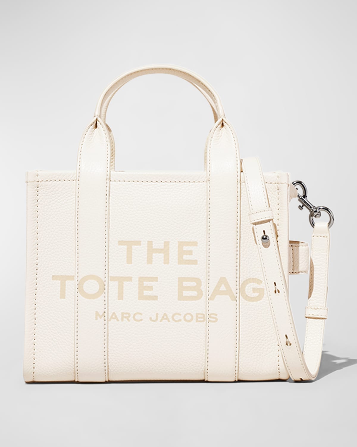 Marc Jacobs The Micro Leather Tote Bag Cotton/Silver