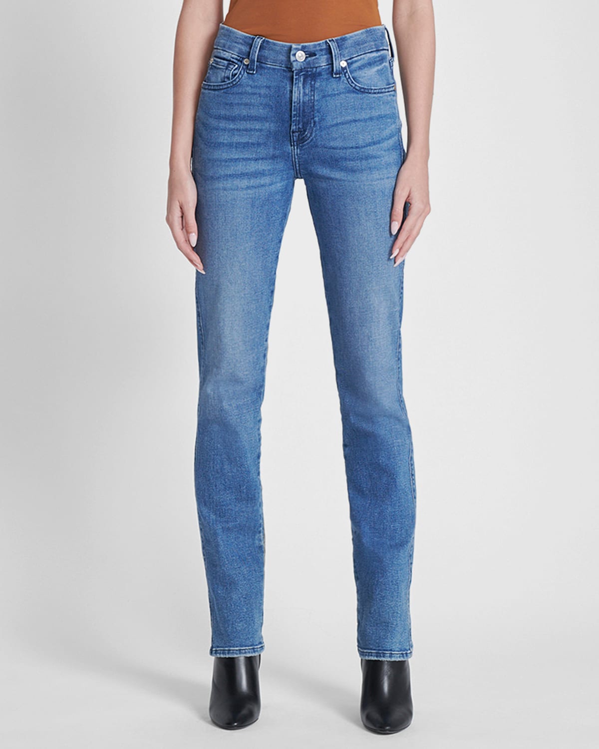 7 For All Mankind Kimmie Straight-leg Mid-rise Stretch-denim Jeans In Dulce