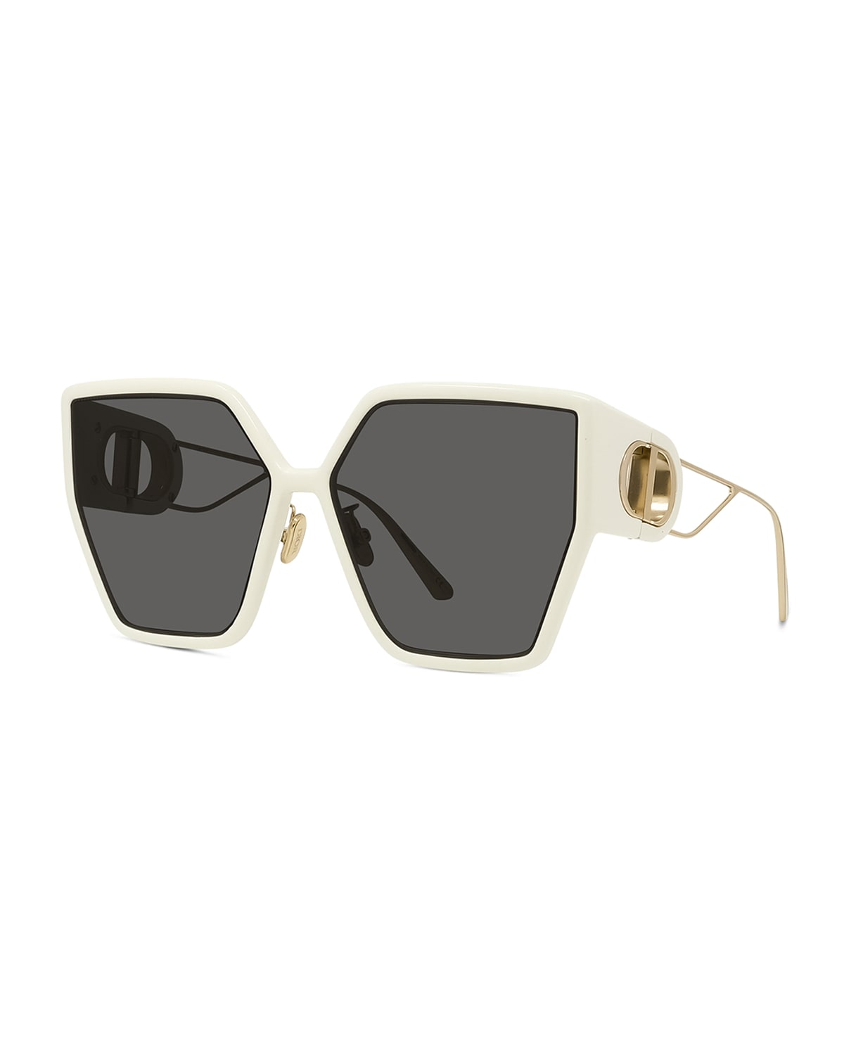 Dior Oversized Geometric Injection Plastic Sunglasses In Ivory / Smoke