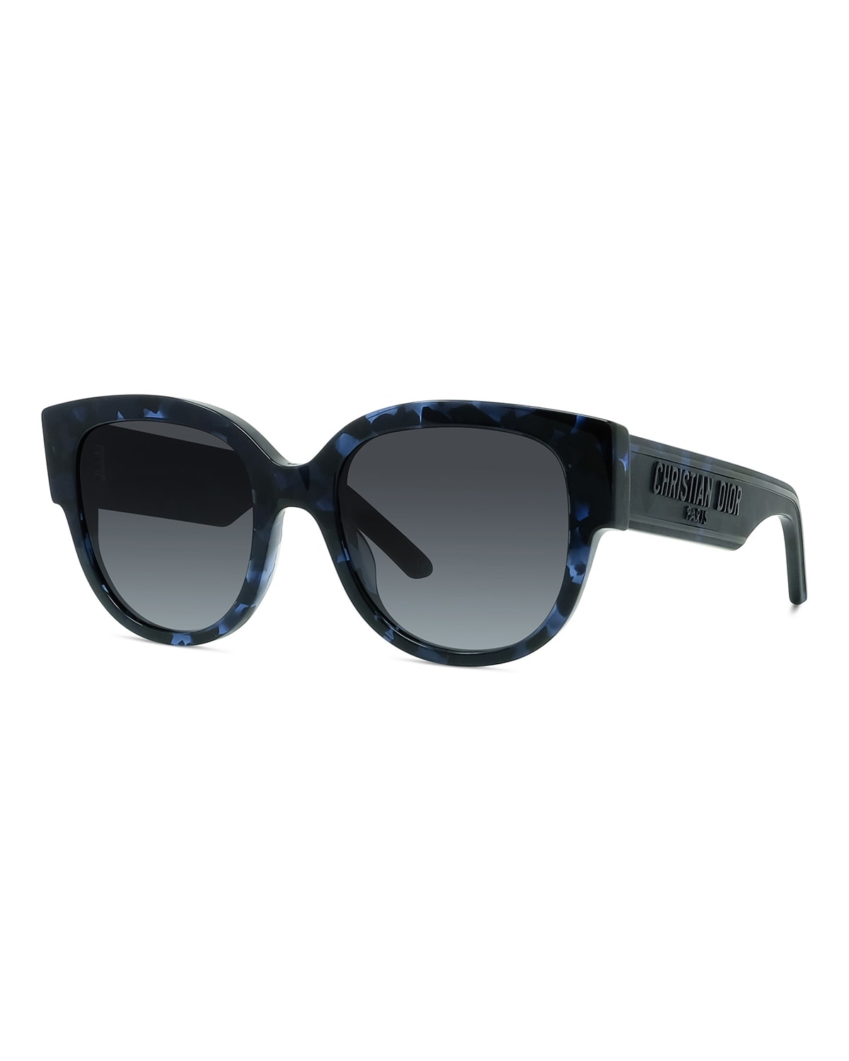 Dior Round Acetate Sunglasses In Blue Havana