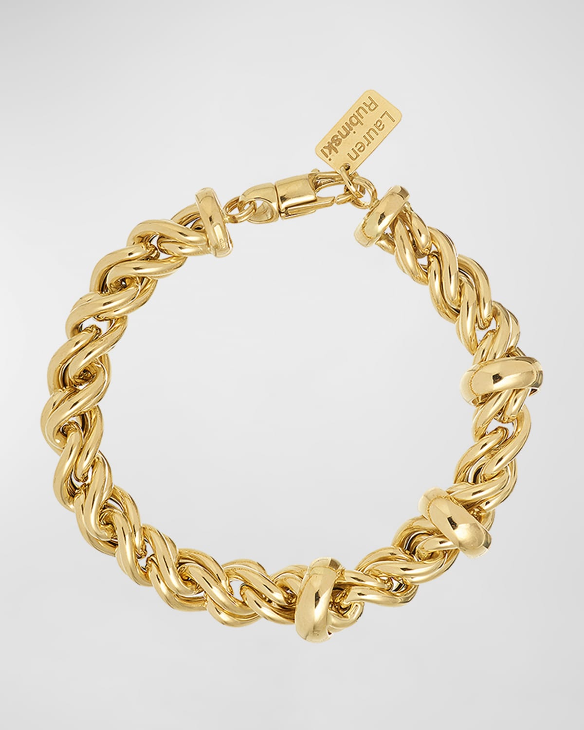Lauren Rubinski 14k Medium Rope Chain And Ring Bracelet