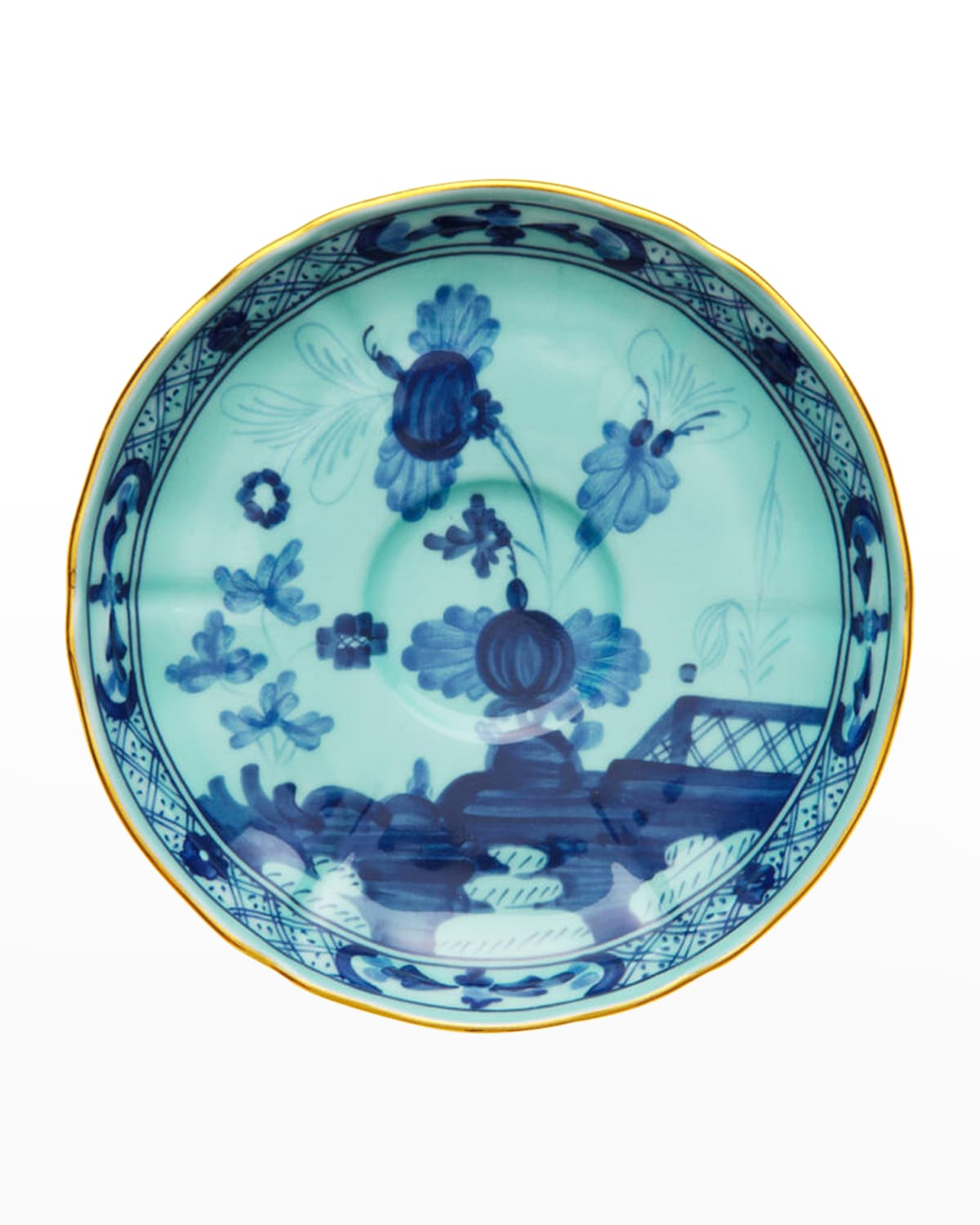 Ginori 1735 Oriente Itailano Iris Gold Tea Saucer In Iris