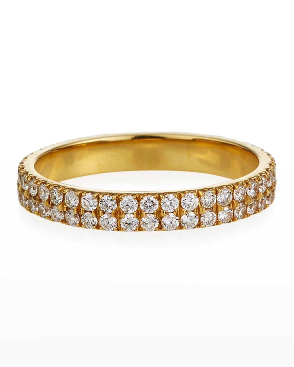 Fern Freeman Jewelry 18k Pave 2-Row Diamond Pinky Ring, Size 4