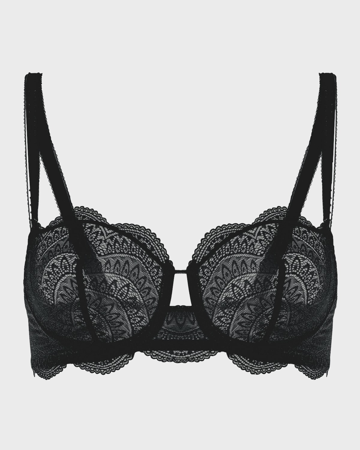 Simone Perele Karma Demi-cup Convertible Lace Bra In Black