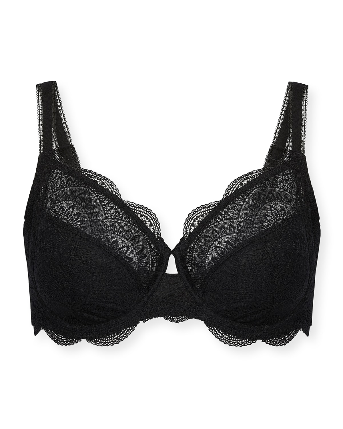 Shop Simone Perele Karma Full Cup Support Lace Bra In Black