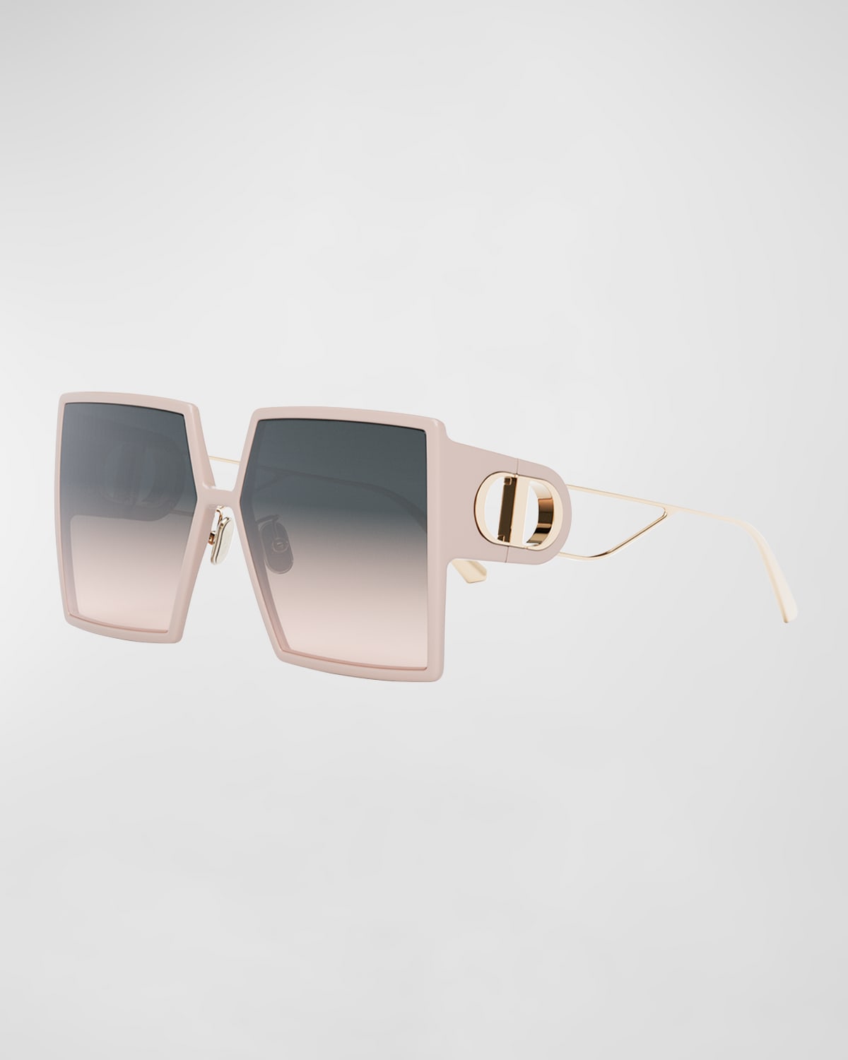 Dior 30montaigne Su Oversized Square-frame Acetate And Gold-tone Sunglasses In Shiny Pink Gradie