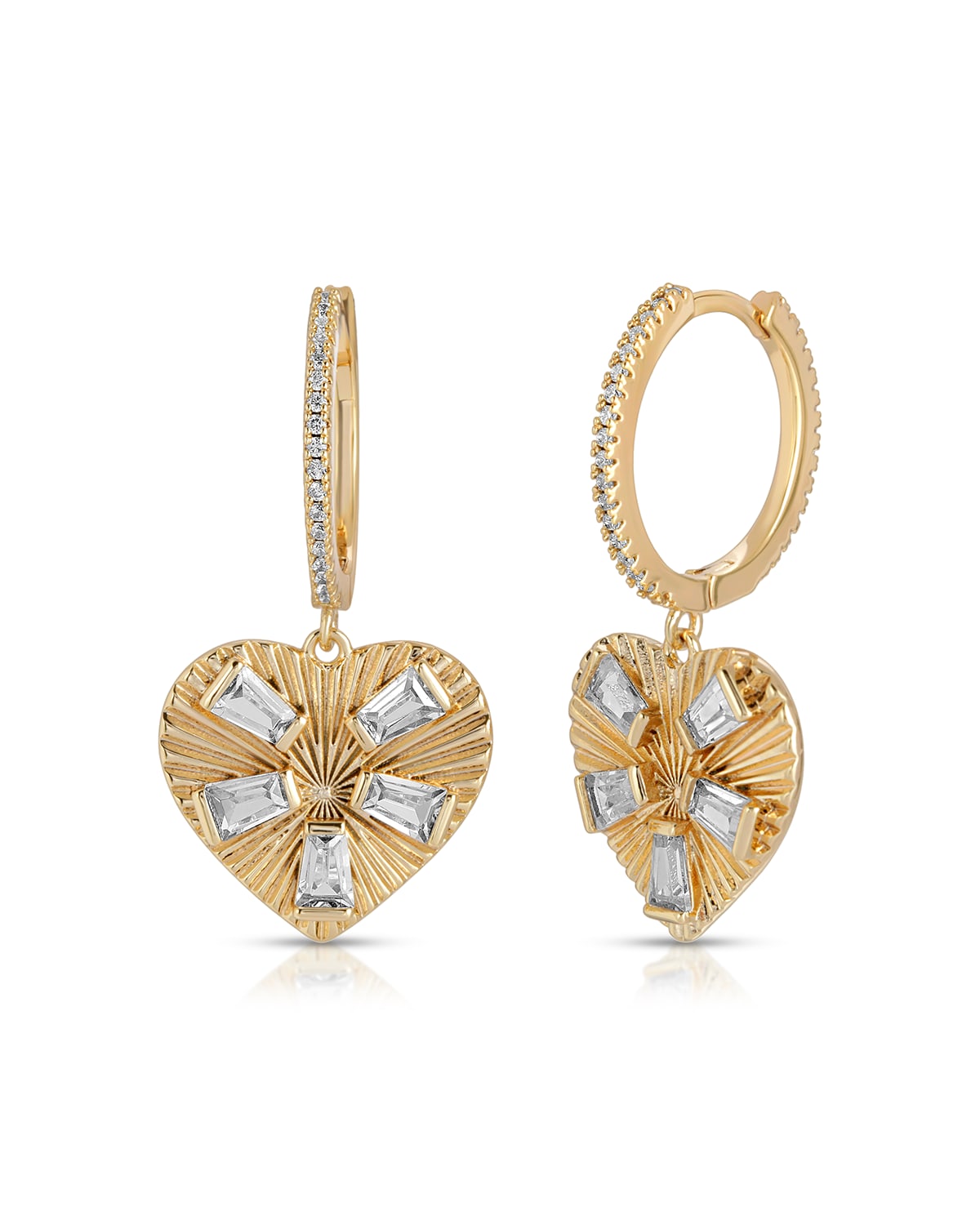 Elizabeth Stone Jewelry Modern Love Hoop Earrings In Clear