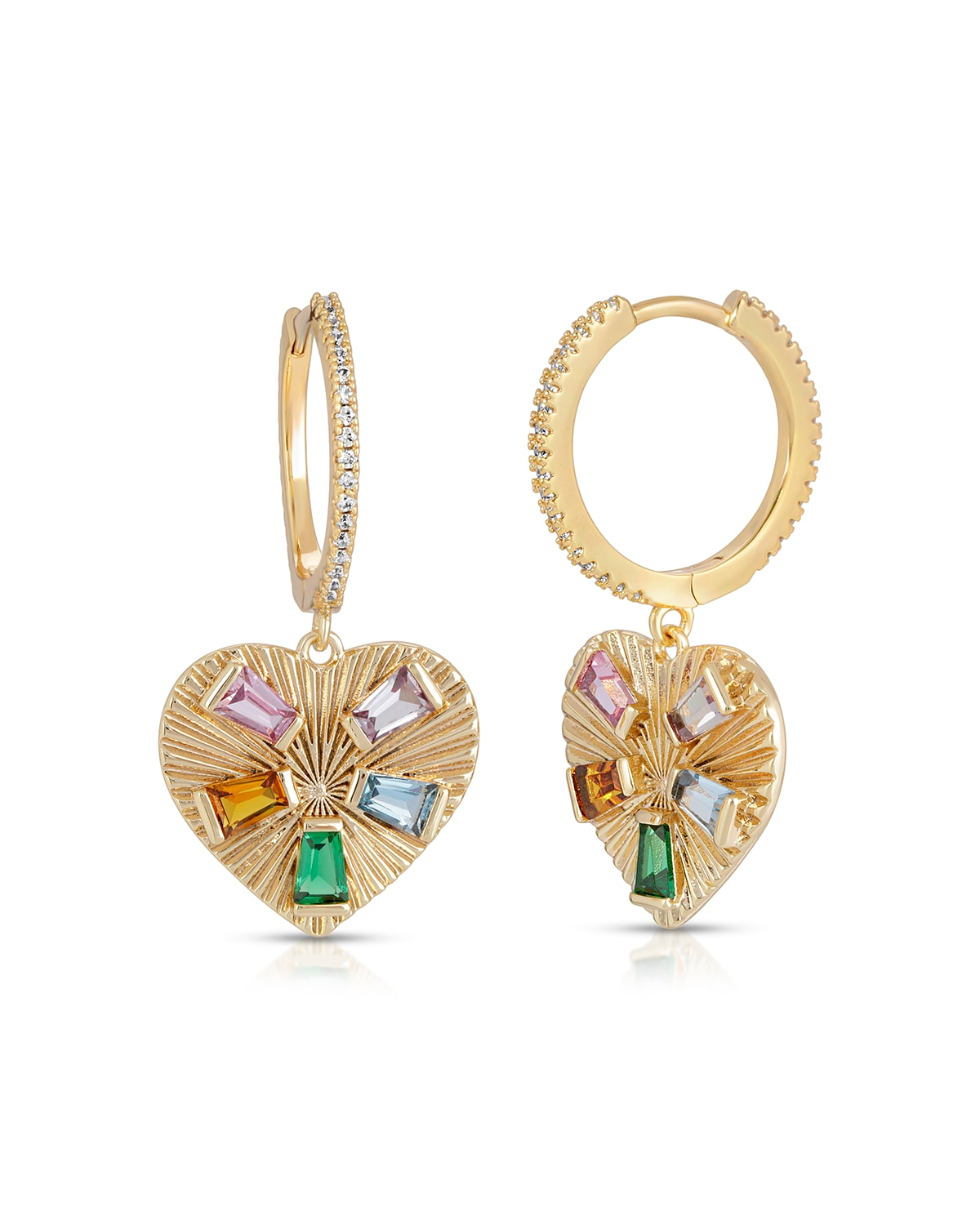 Elizabeth Stone Jewelry Modern Love Hoop Earrings In Gold