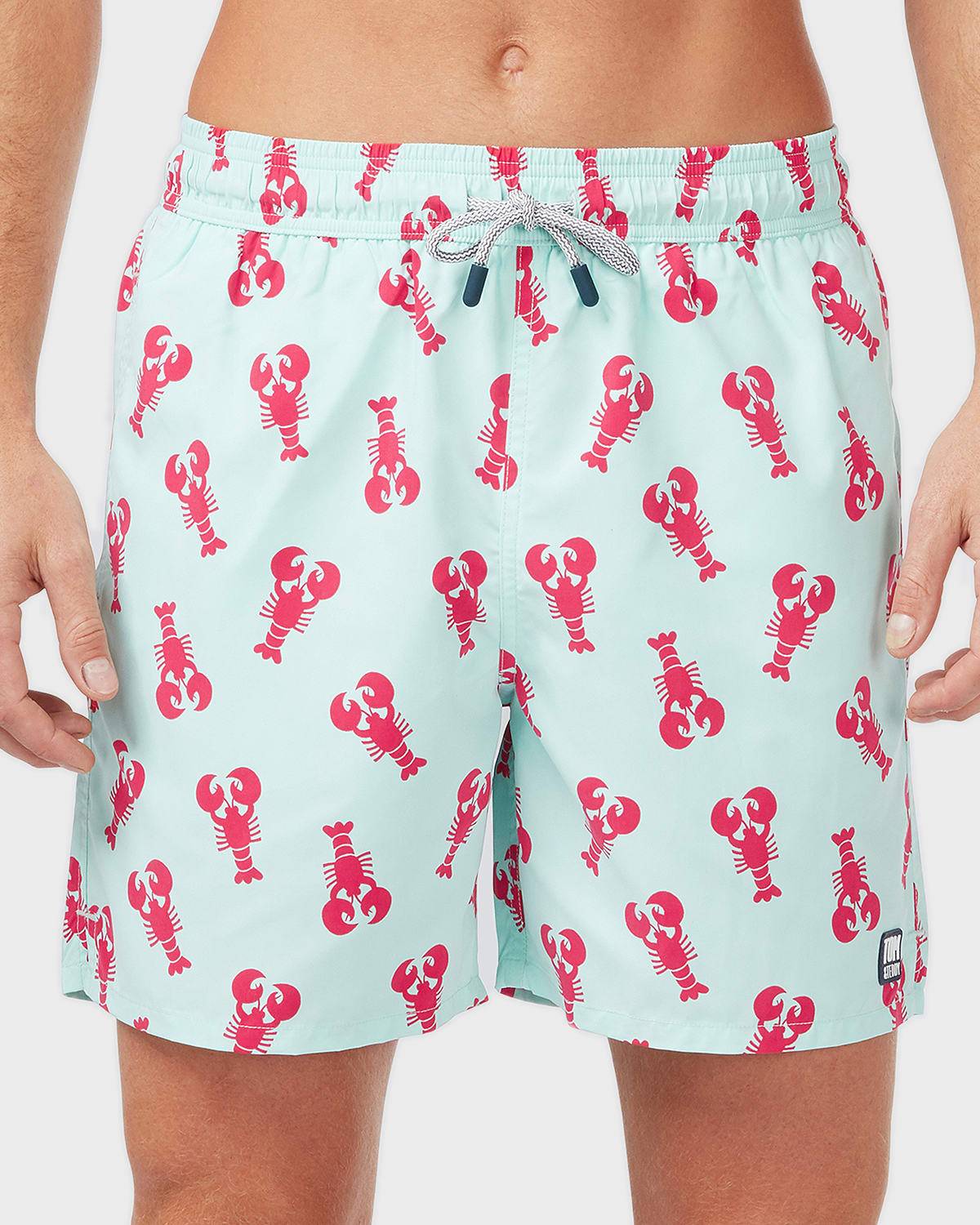 Men's Lobster-Print Swim Trunks