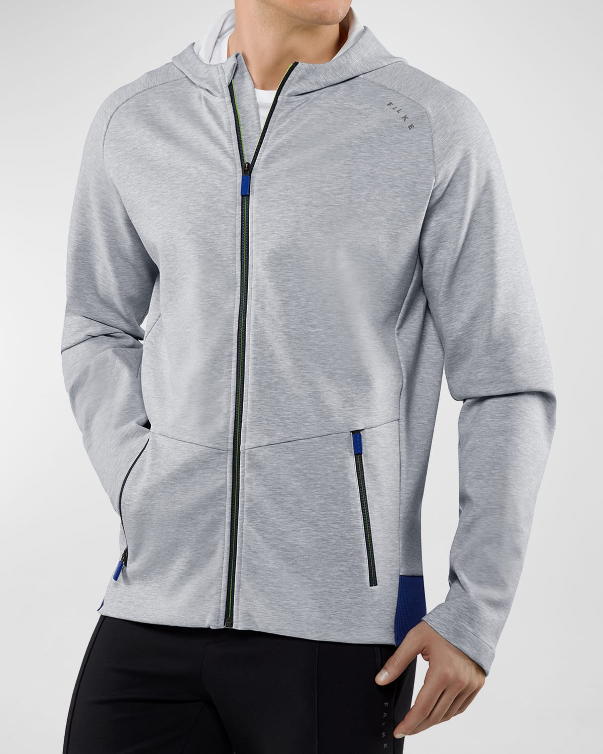 Falke Men's Coach Hooded Cotton-blend Jacket In Grey Heather