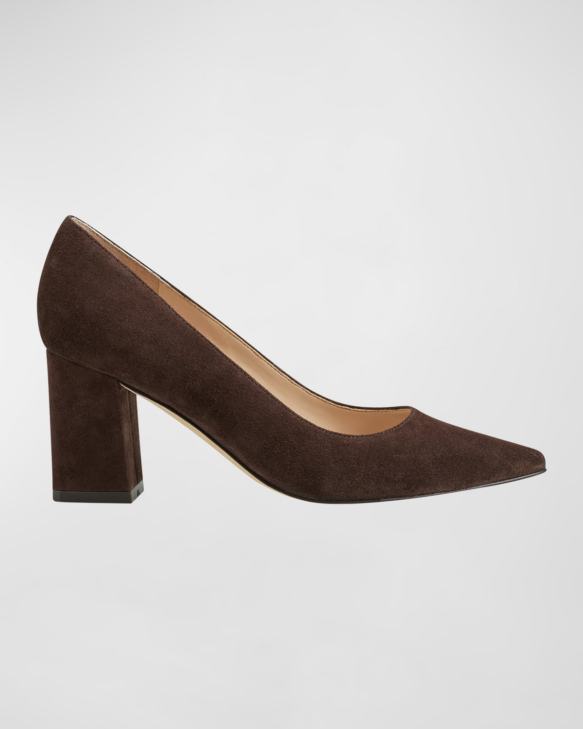 Marc Fisher Ltd Zala Suede Block-heel Pumps In Dark Brown