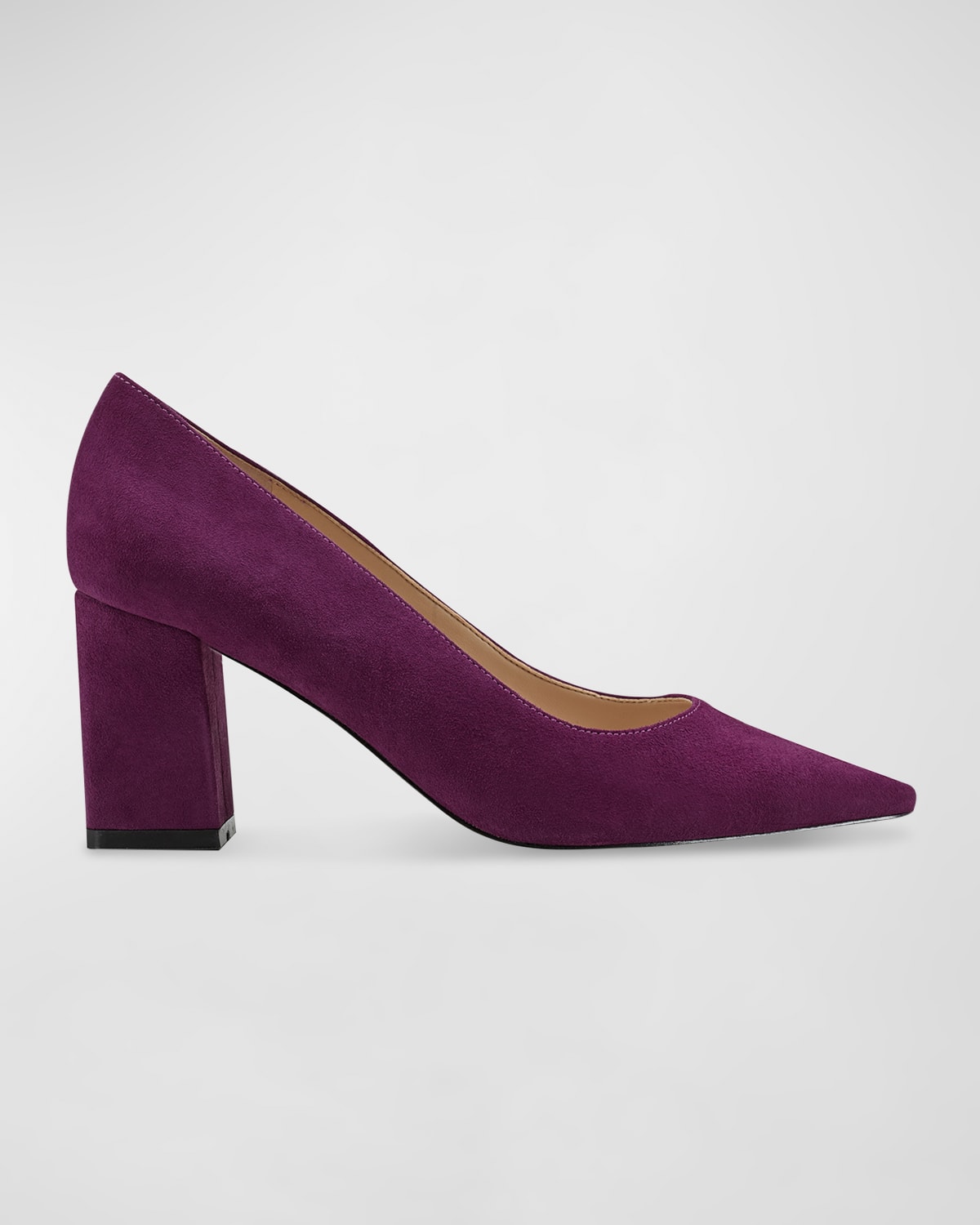 MARC FISHER LTD ZALA SUEDE BLOCK-HEEL PUMPS