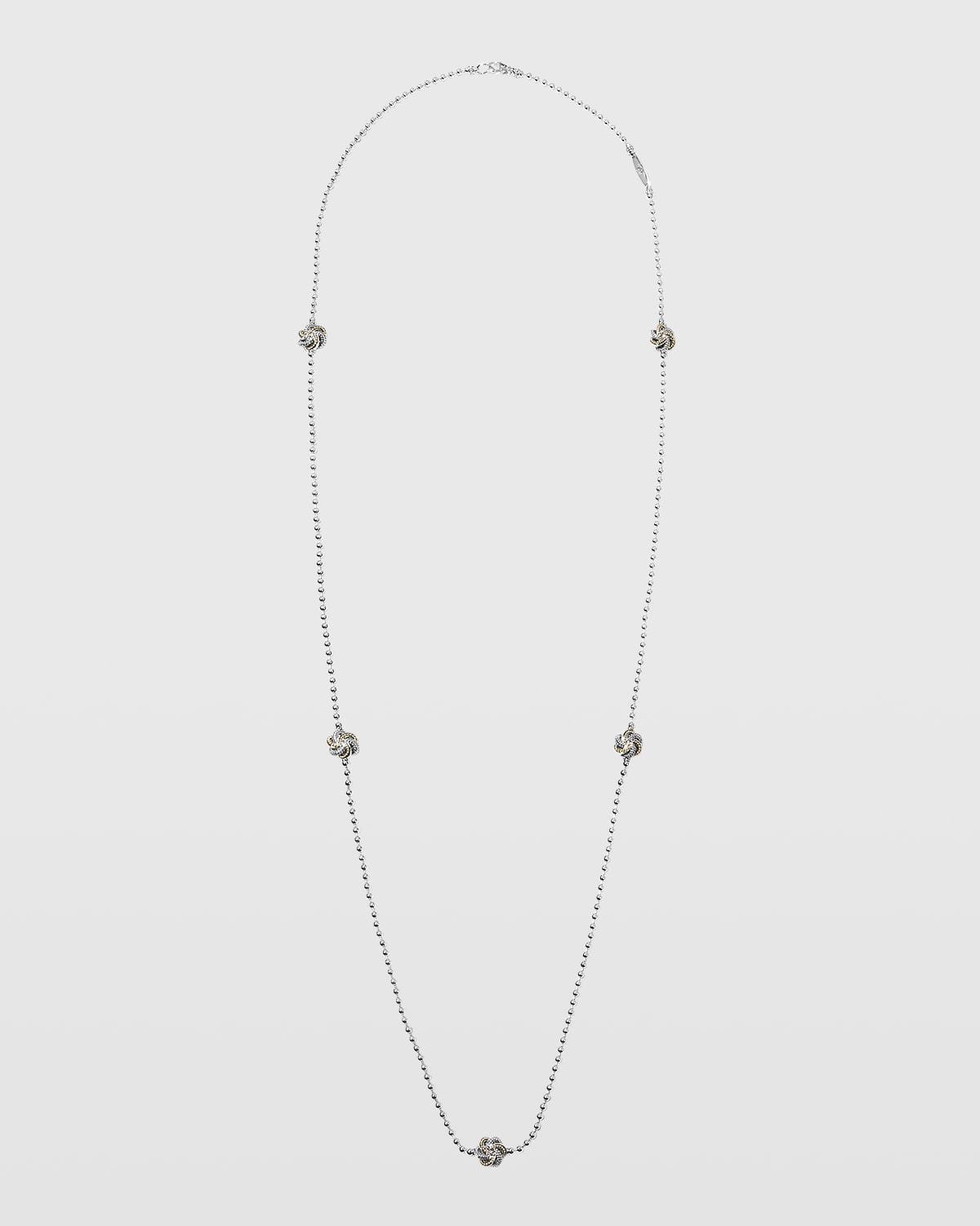 Love Knot Two-Tone 9mm Station Necklace