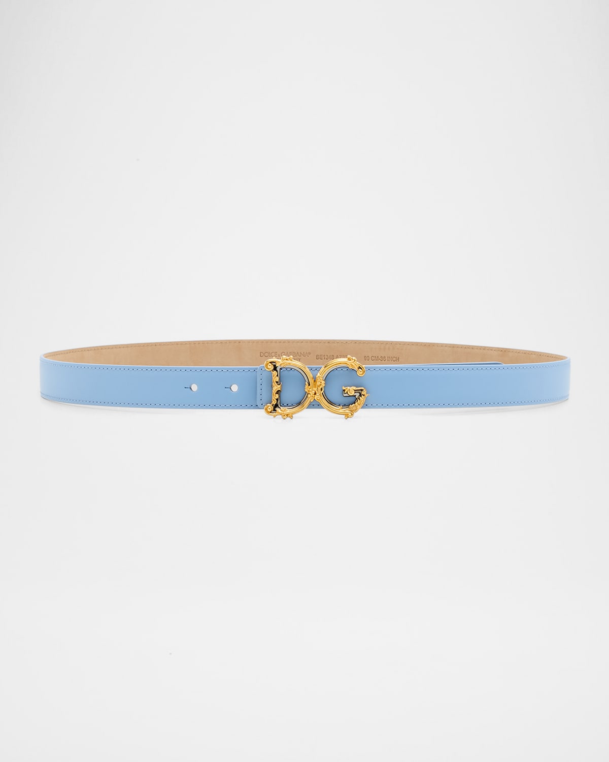 Dolce & Gabbana Ornate Dg Buckle Belt In Carta Zucchero