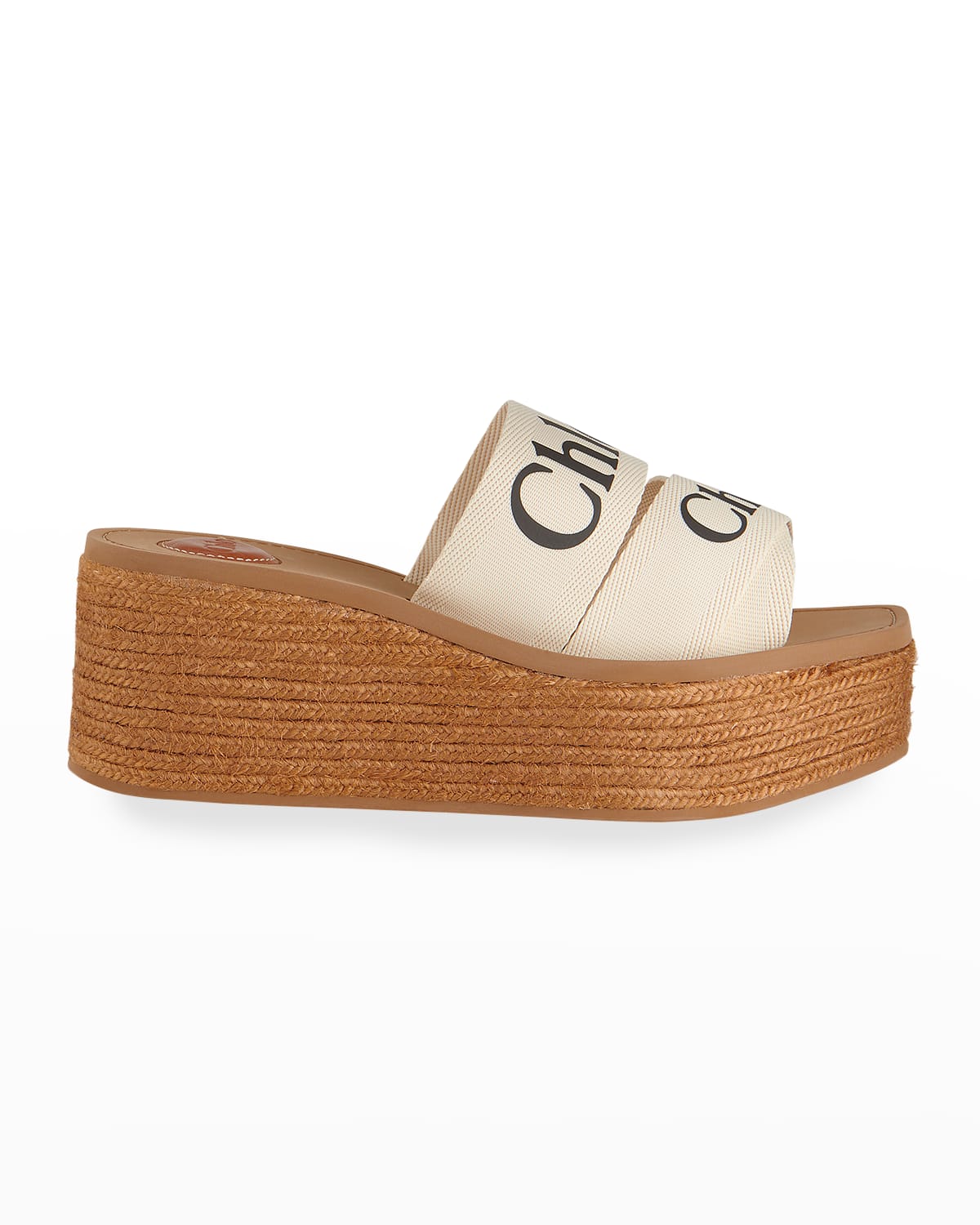 Chloé Woody Canvas Platform Espadrille Sandals In White