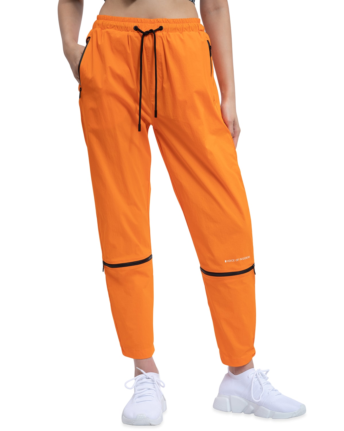 Voice Of Insiders Transformable Tapered Pants In Neon Orange
