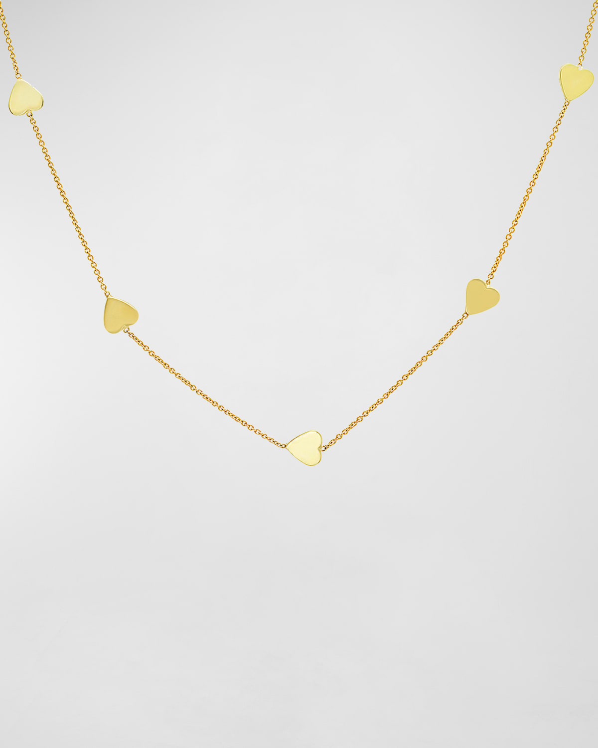 18k Yellow Gold Hearts by The Inch Necklace