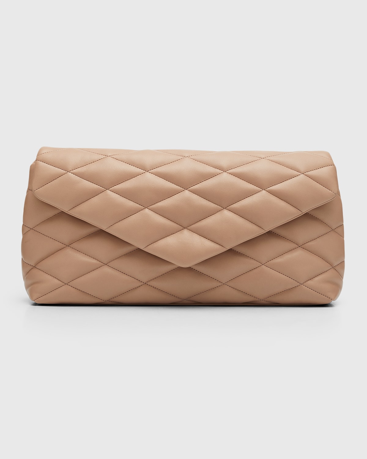 SAINT LAURENT SADE PUFFY LEATHER ENVELOPE CLUTCH BAG