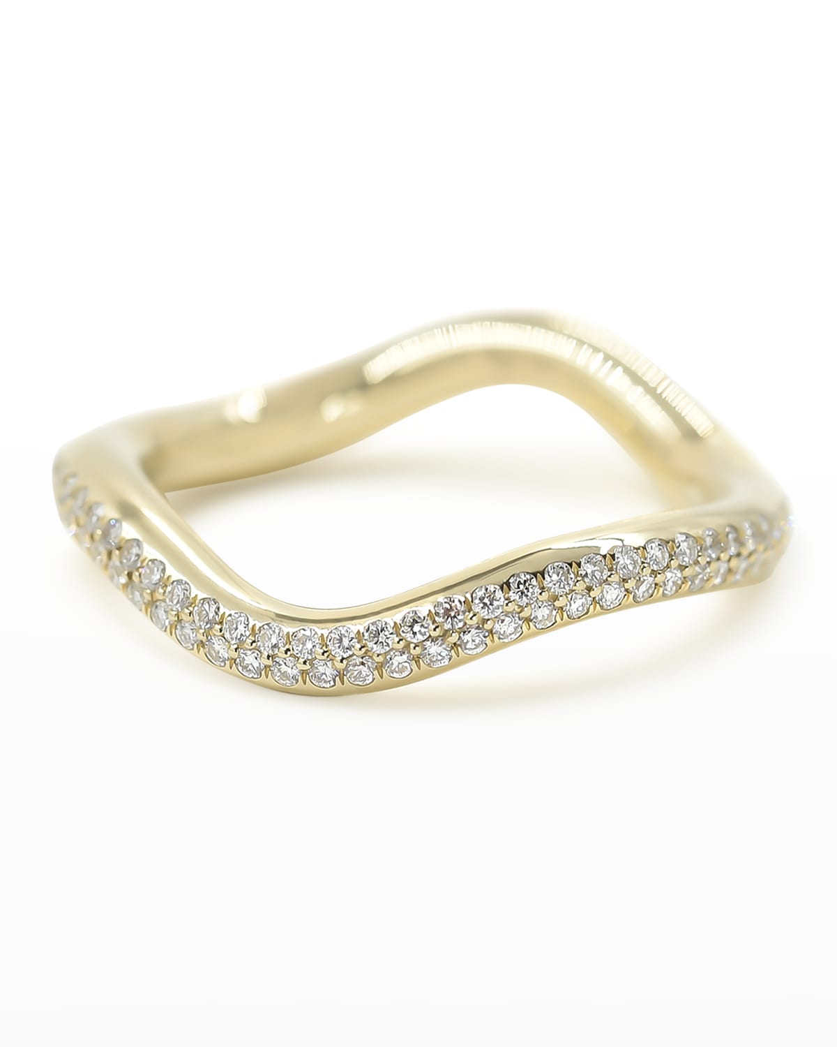 BONDEYE JEWELRY Popie 14k Gold Wave Ring with Diamonds