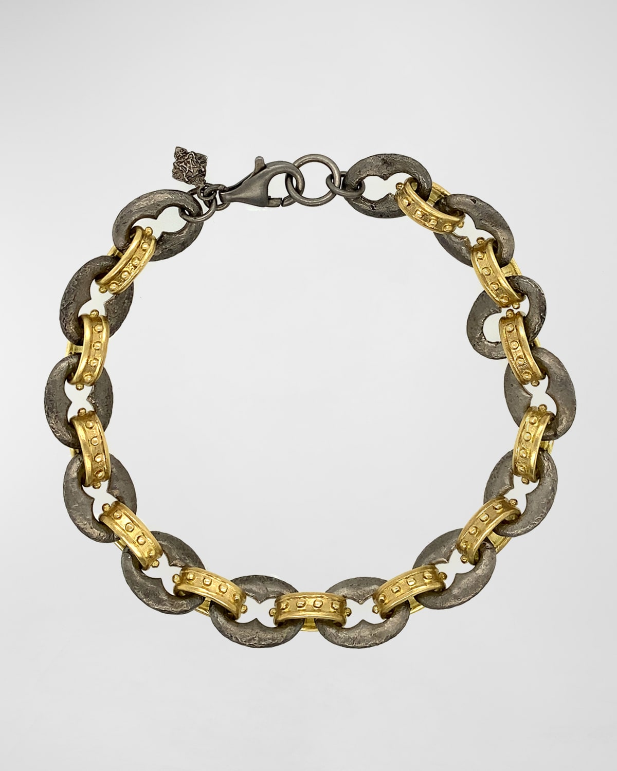 Men's 18K Romero Alternating-Link Bracelet, Medium