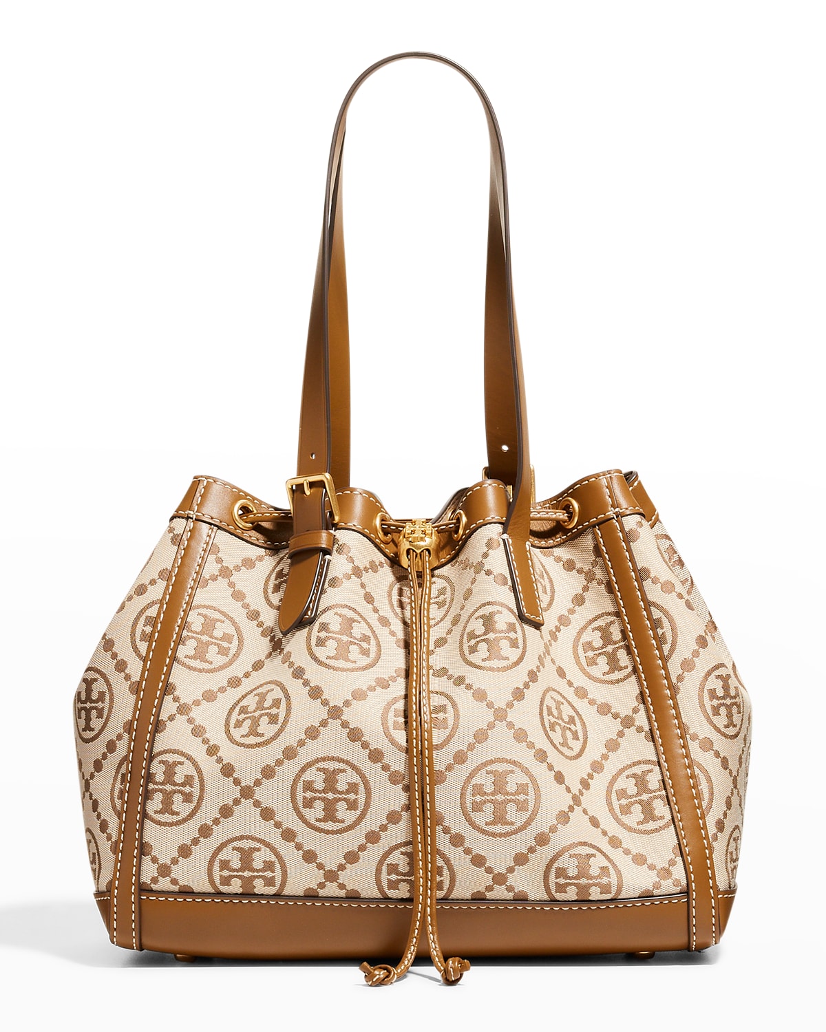 Tory Burch T Monogram Jacquard Small Tote Bag In Brown ModeSens