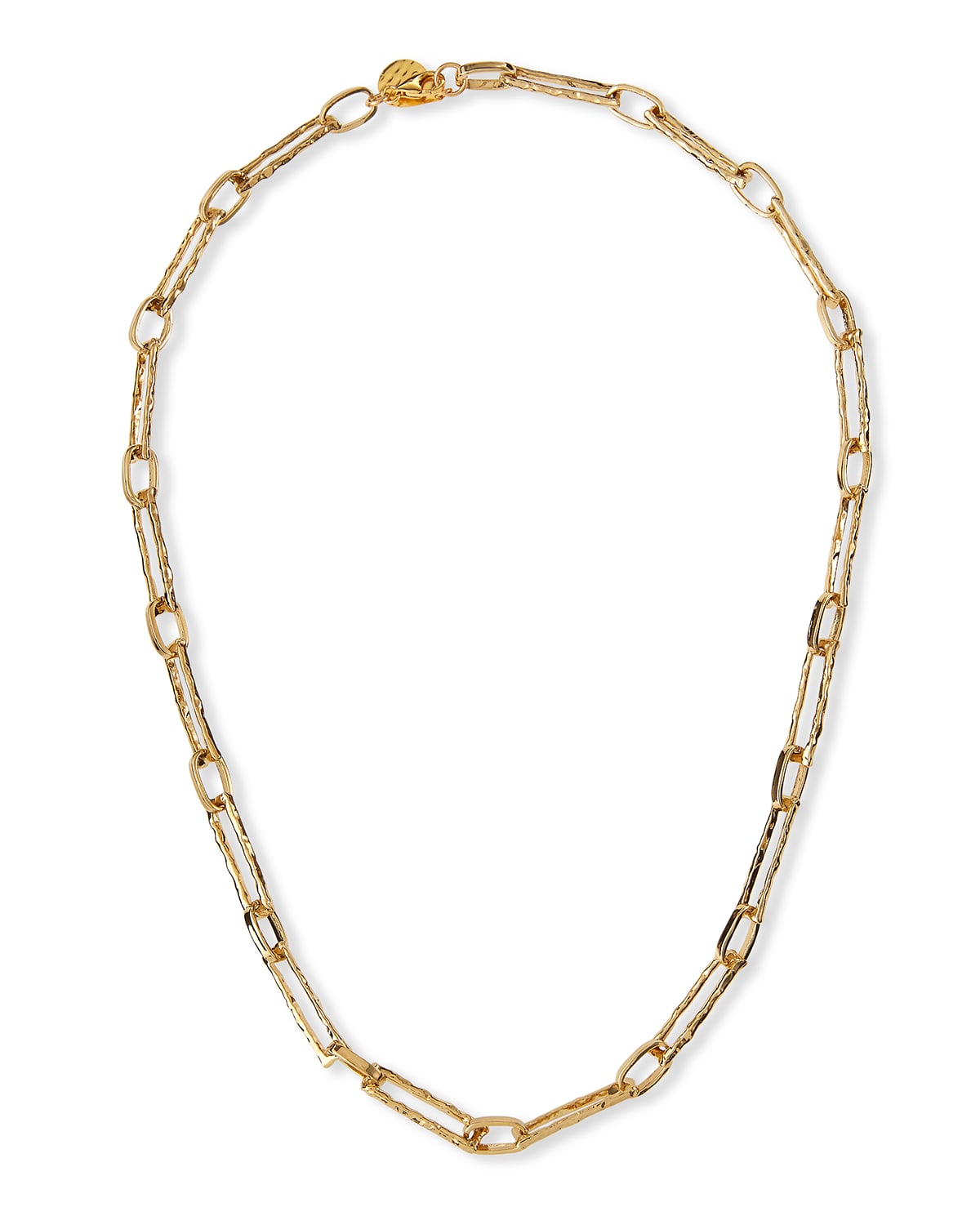 Devon Leigh Textured 24k Gold-plate Chain Necklace