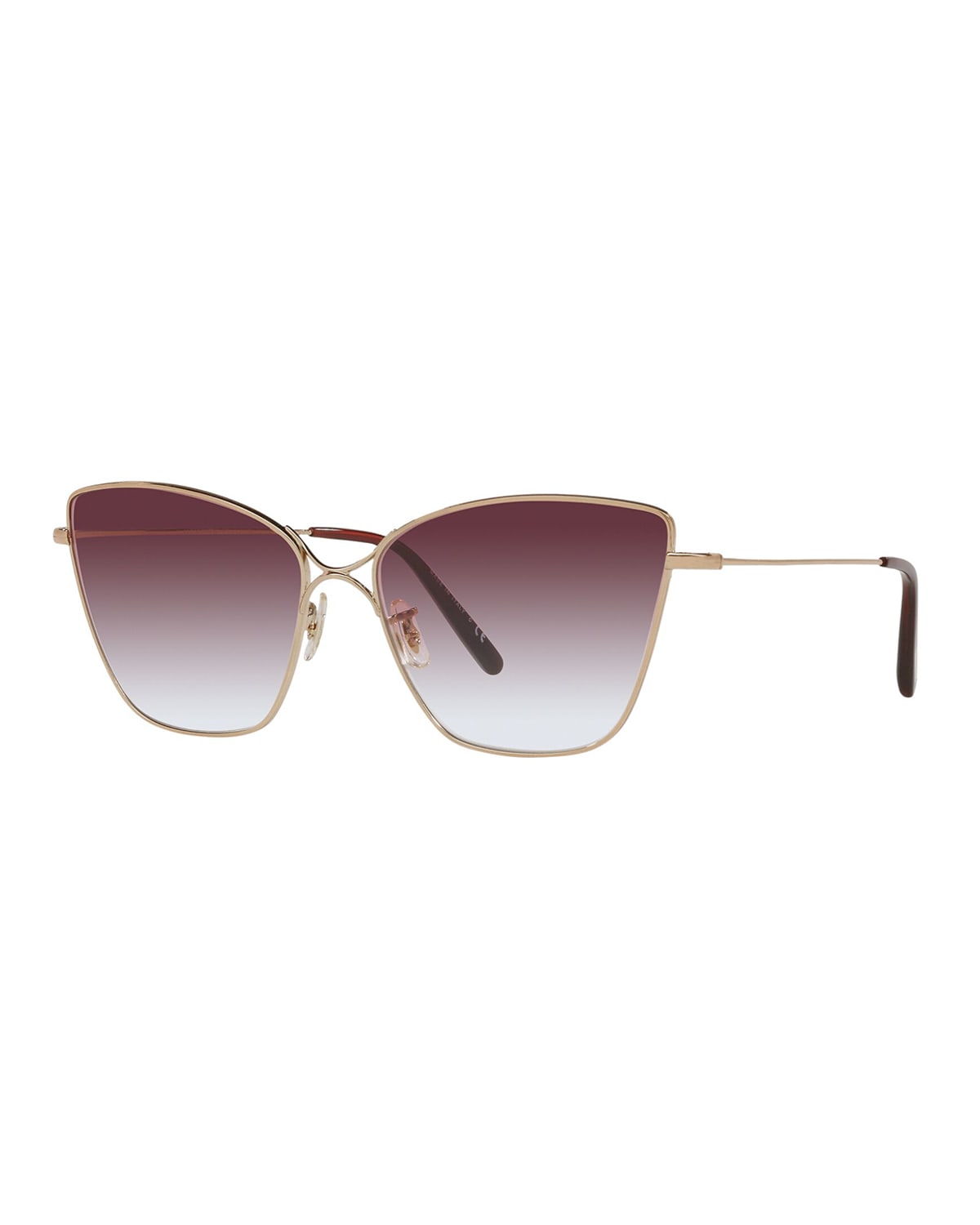 Shop Oliver Peoples Marlyse Oversized Metal Cat-eye Sunglasses In Purple
