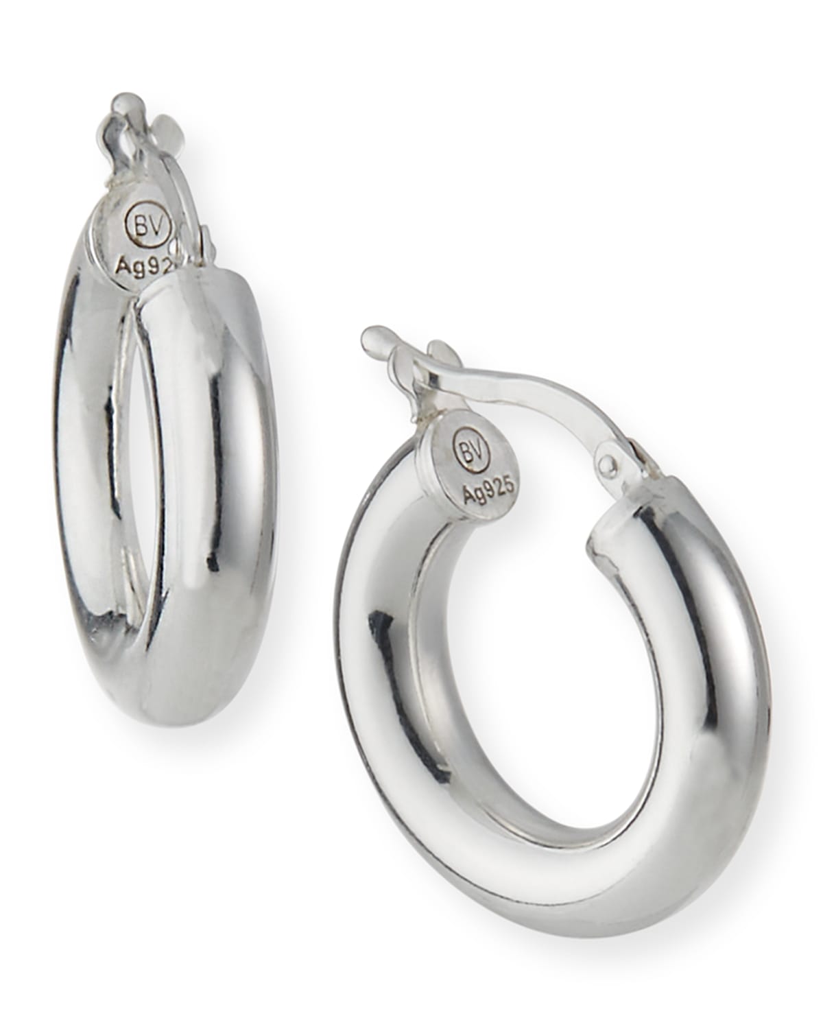 Domed Hoop Earrings, Silver
