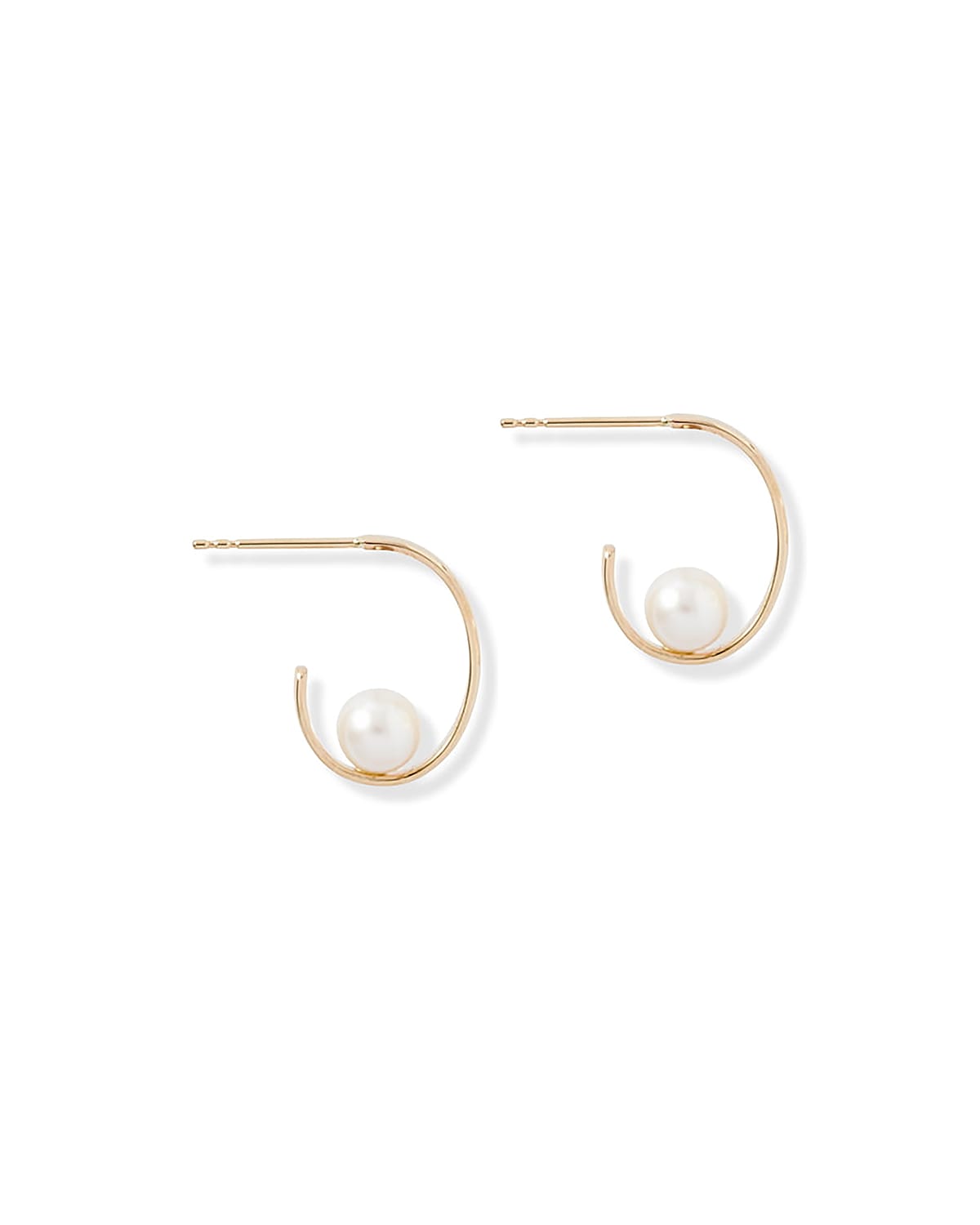 Poppy Finch Oval Pearl Earrings