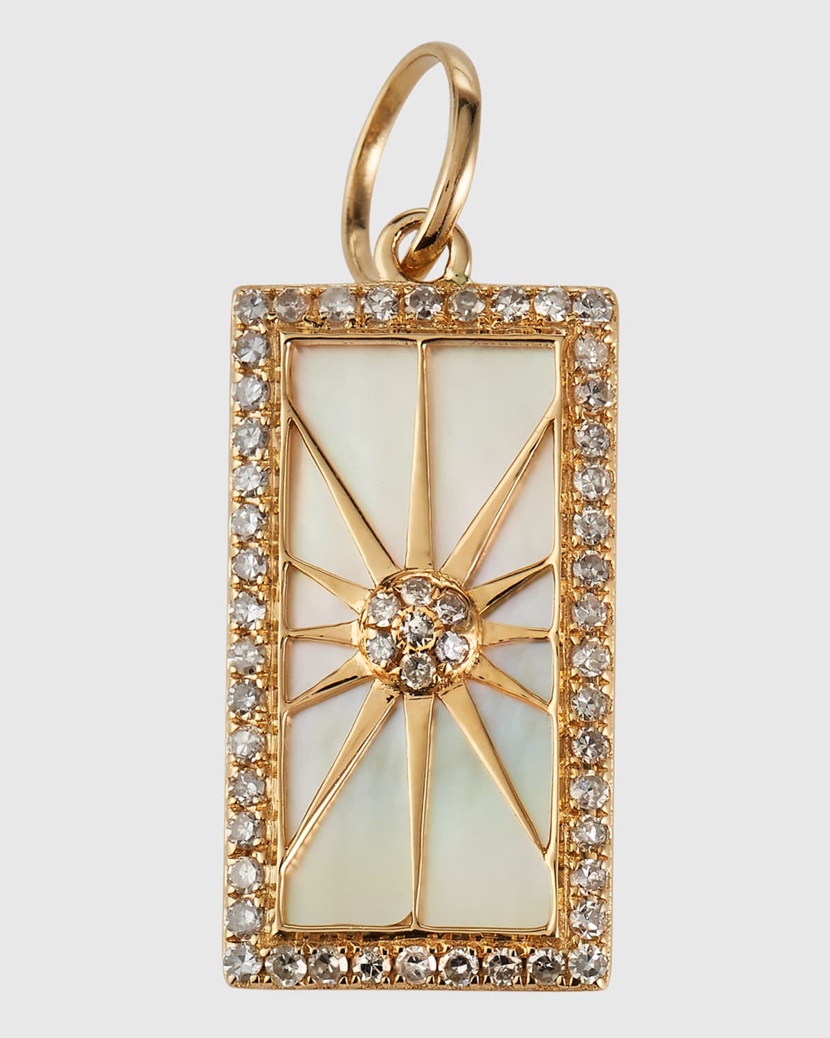 Kastel Jewelry Tarot Mother-of-Pearl Diamond Sun Pendant