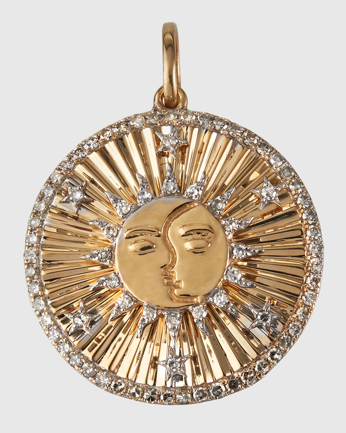 Kastel Jewelry Textured Celestial Diamond Kiss Pendant