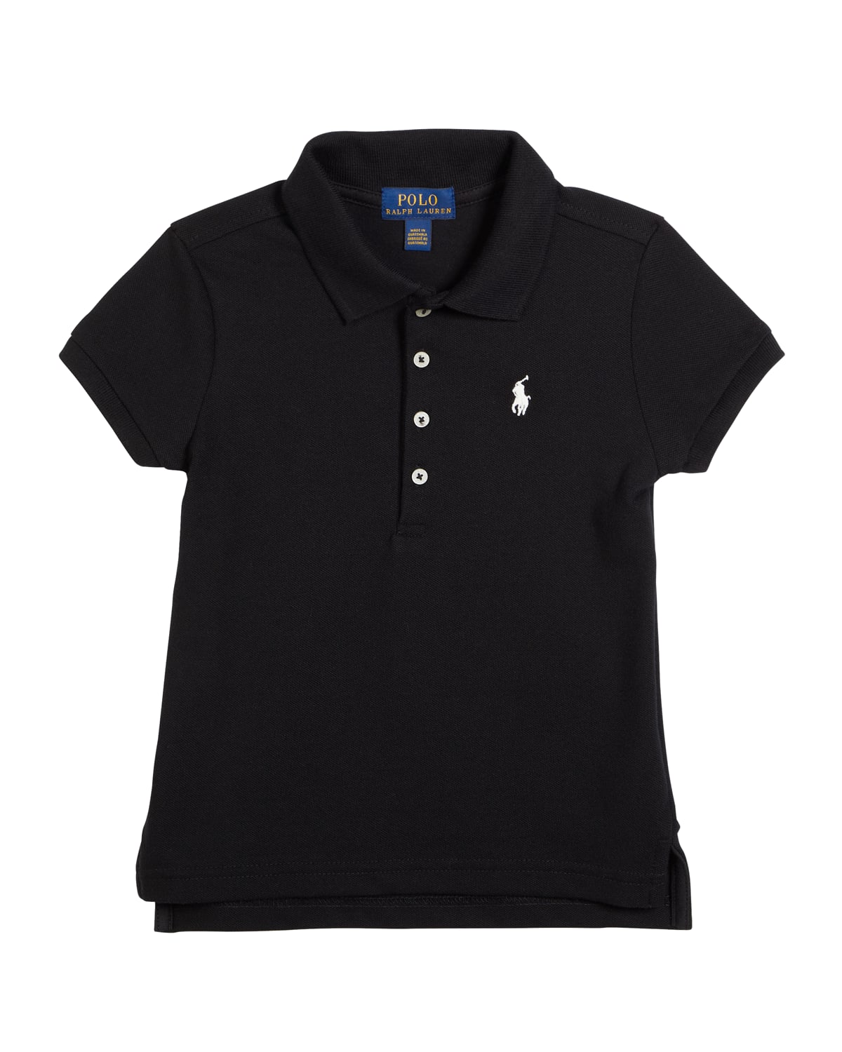 Polo Ralph Lauren Girl's Logo Embroidered Short-sleeve Polo Shirt In Polo Black