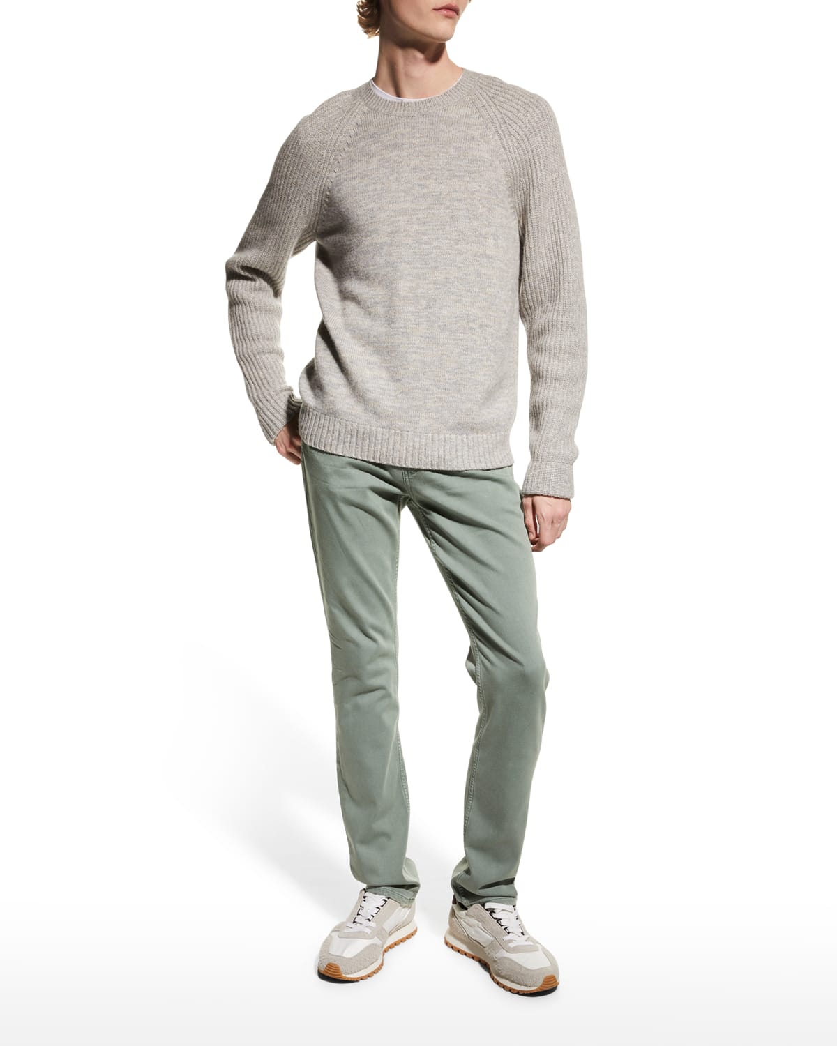 Vince Men's Marled Ribbed Wool-Cashmere Sweater